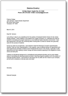 sample cover letter for graduate student de resume and
