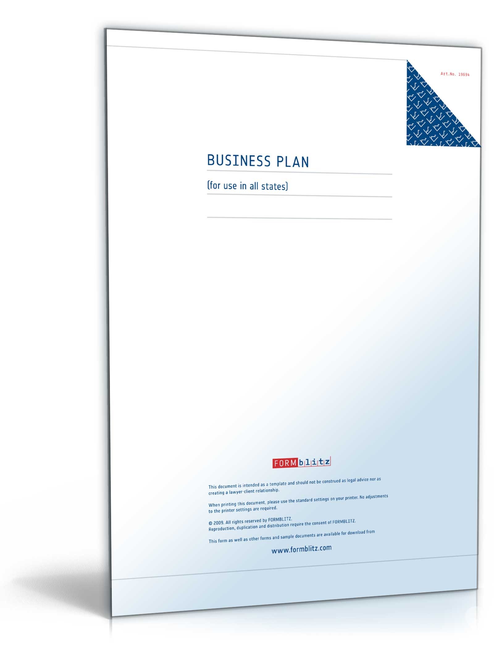 Deckblatt Businessplan