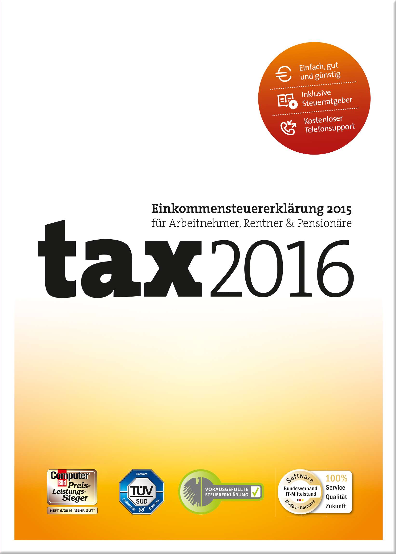 Hauptbild des Produkts: tax 2016 (für Steuerjahr 2015)