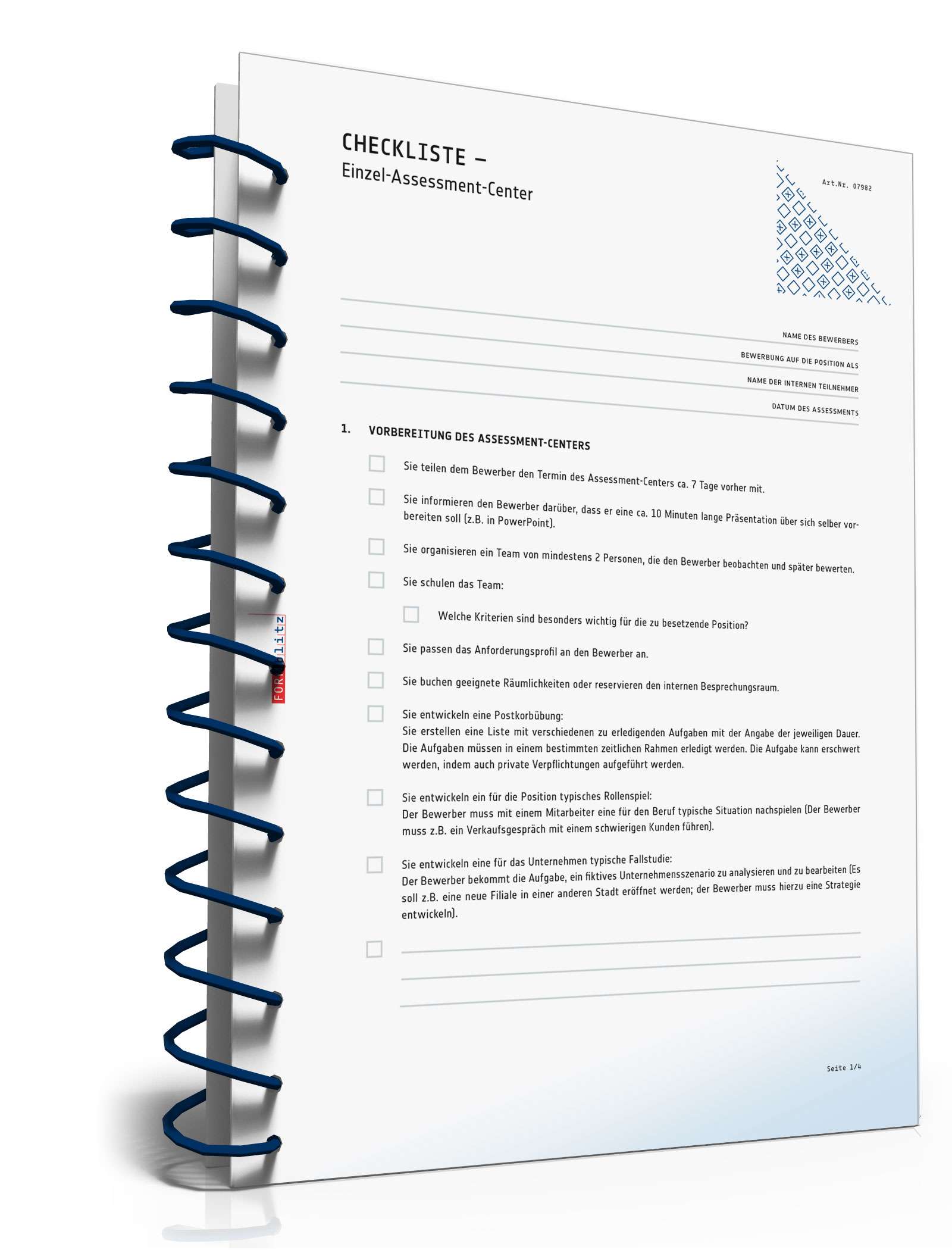 Hauptbild des Produkts: Checkliste Einzel-Assessment-Center