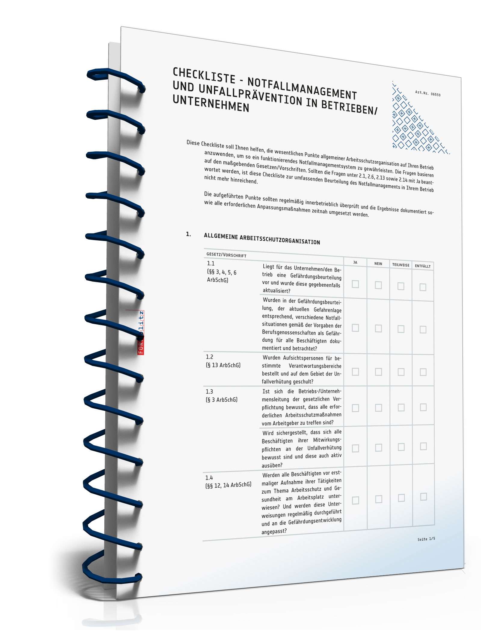 Hauptbild des Produkts: Checkliste Notfallmanagement