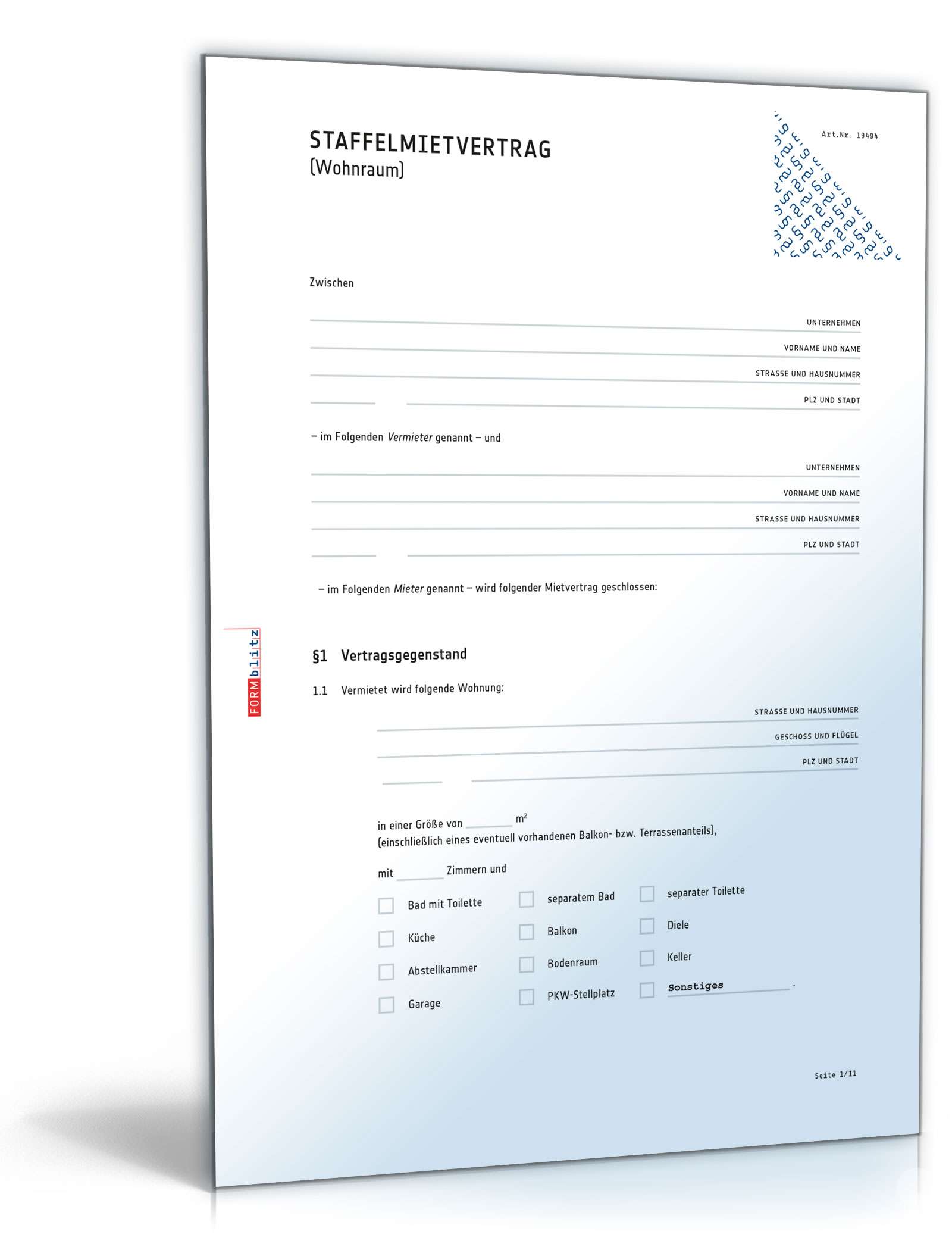 Staffelmietvertrag Wohnung: Rechtssicheres Muster downloaden