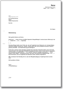 Mietminderung musterbrief pdf