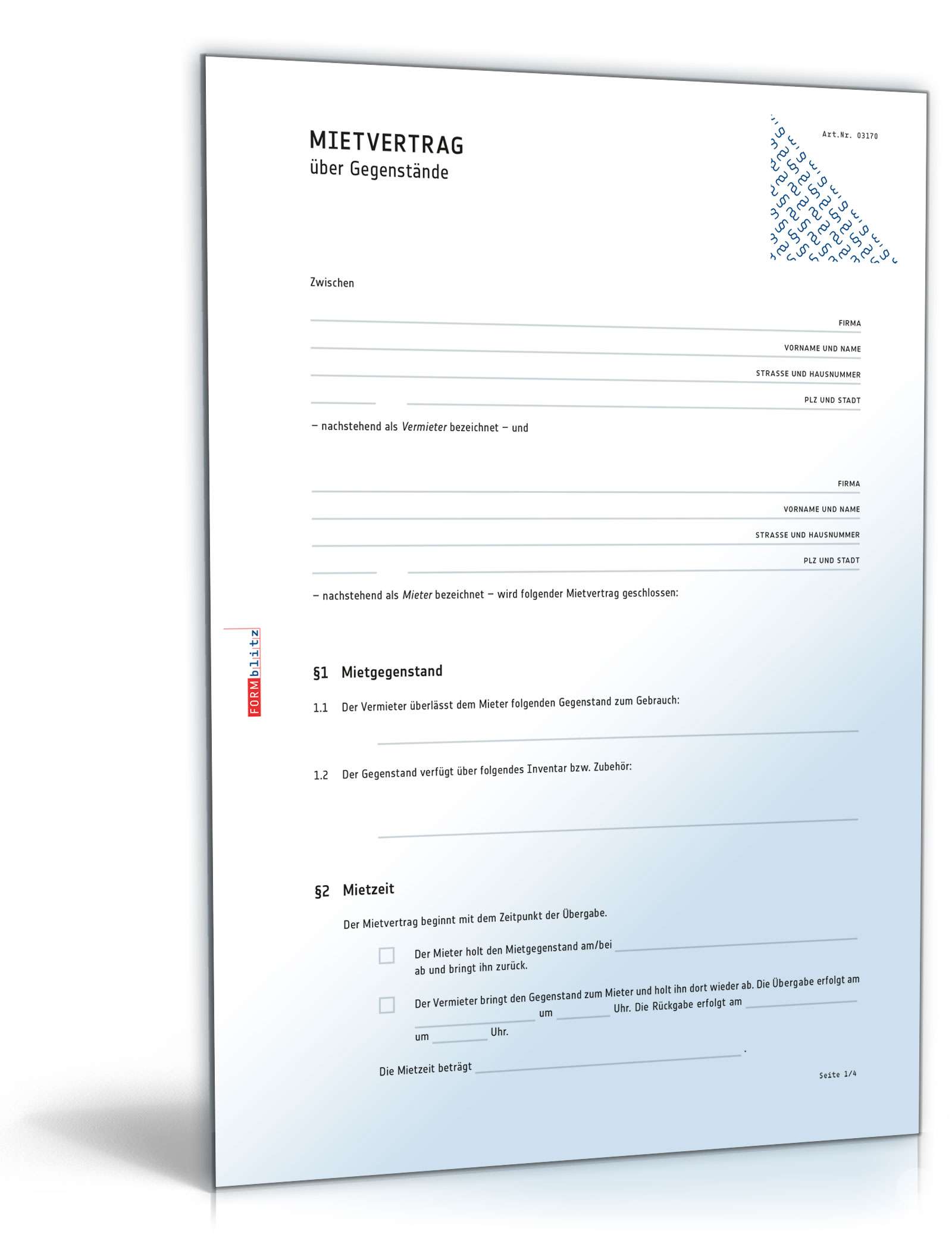 Mietvertrag Gegenstand: Rechtssicheres Muster zum Download