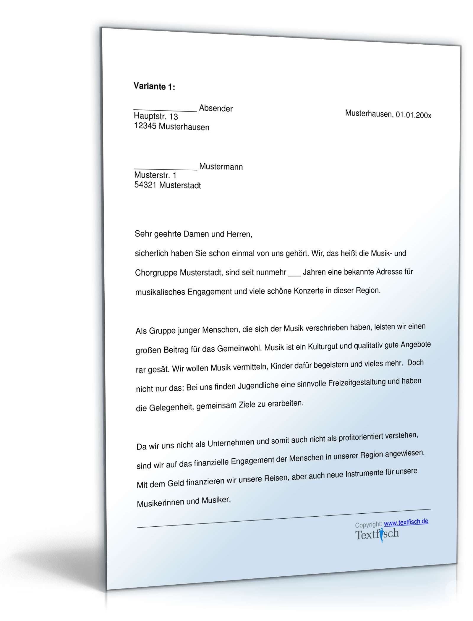 Sponsorenbrief Sponsoring Anfrage Sponsoren Anschreiben Muster Pdf