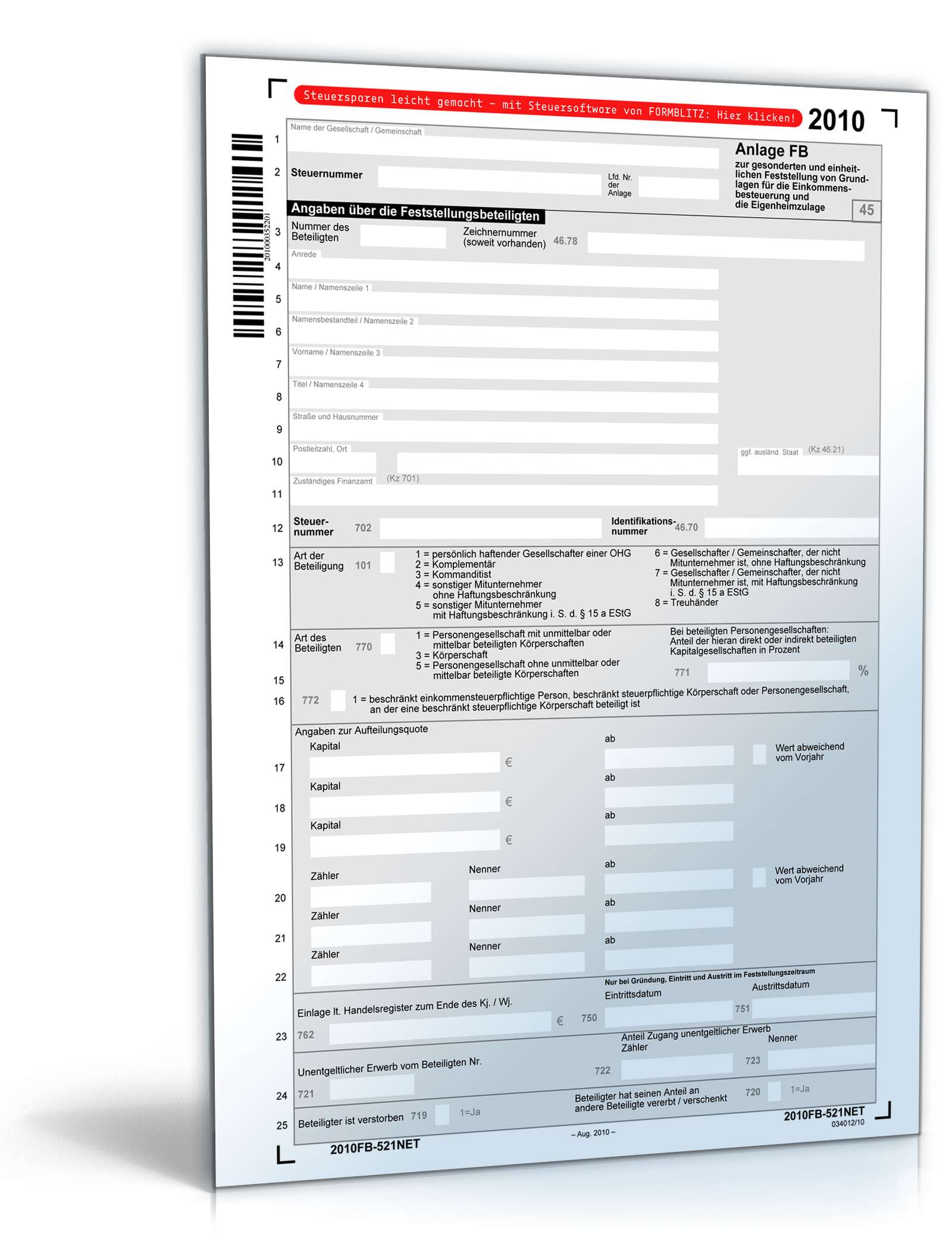 Anlage FB 2010 | Steuerformular zum Download