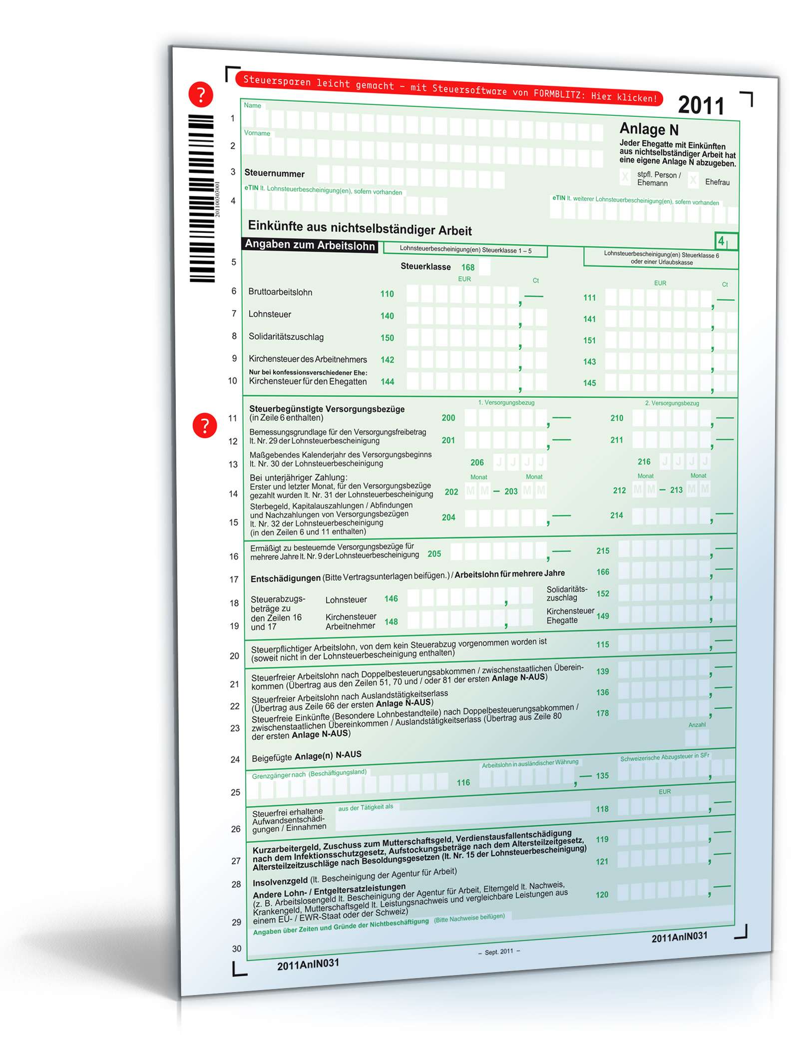 Anlage N 2011 | Formular zum Download