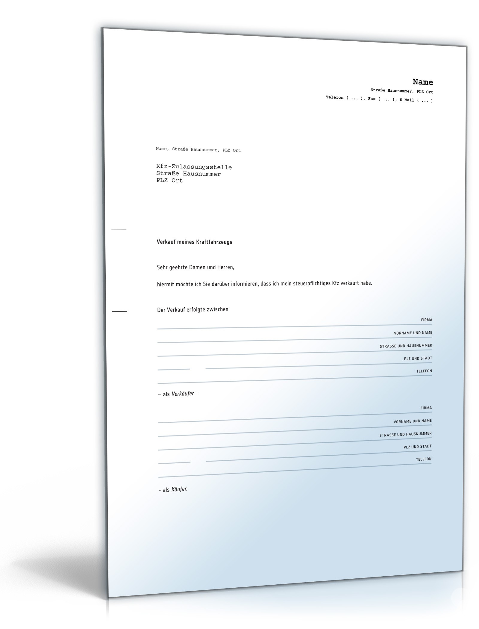 Auto Verkauft Versicherung Informieren