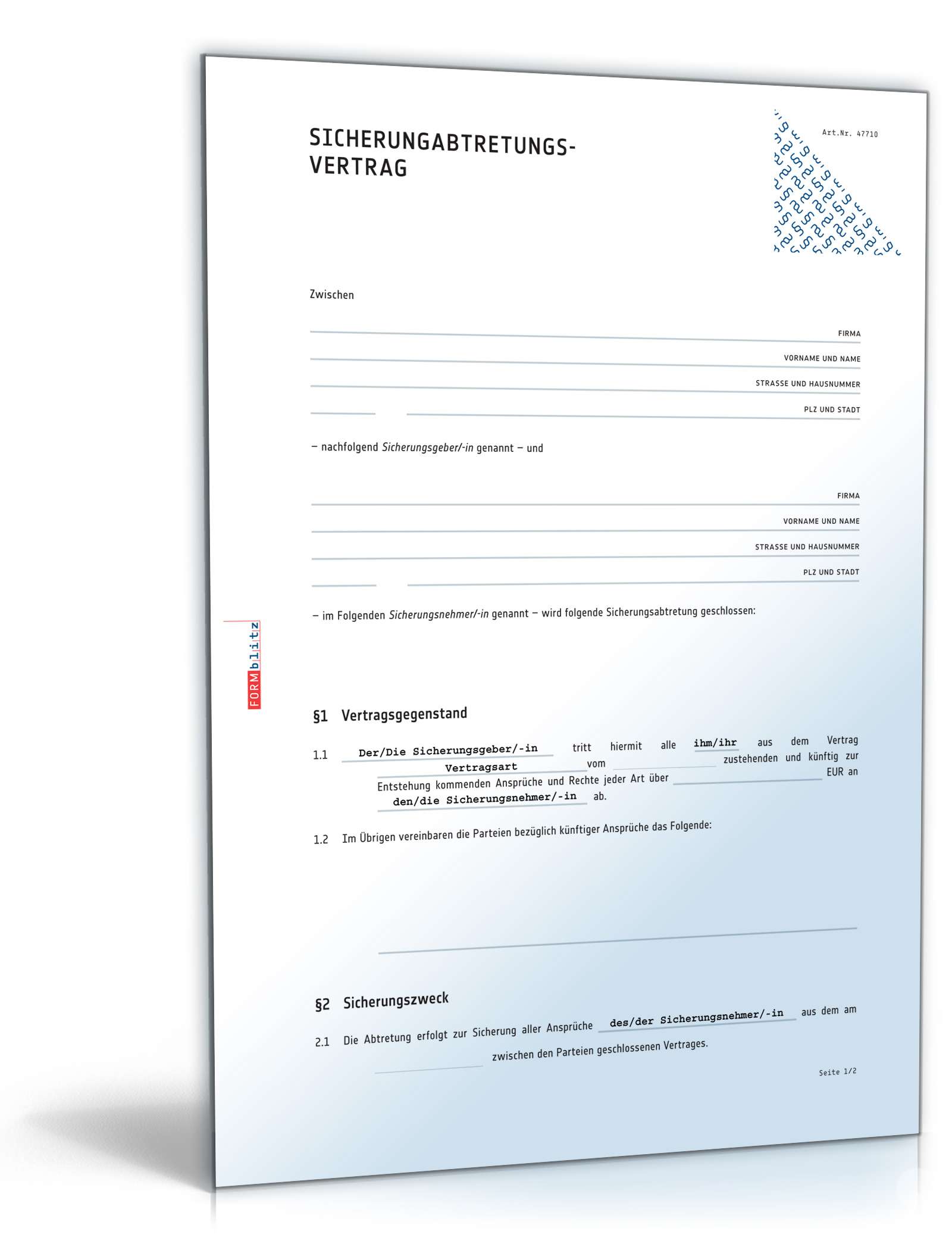Sicherungsabtretung - Muster zum Download