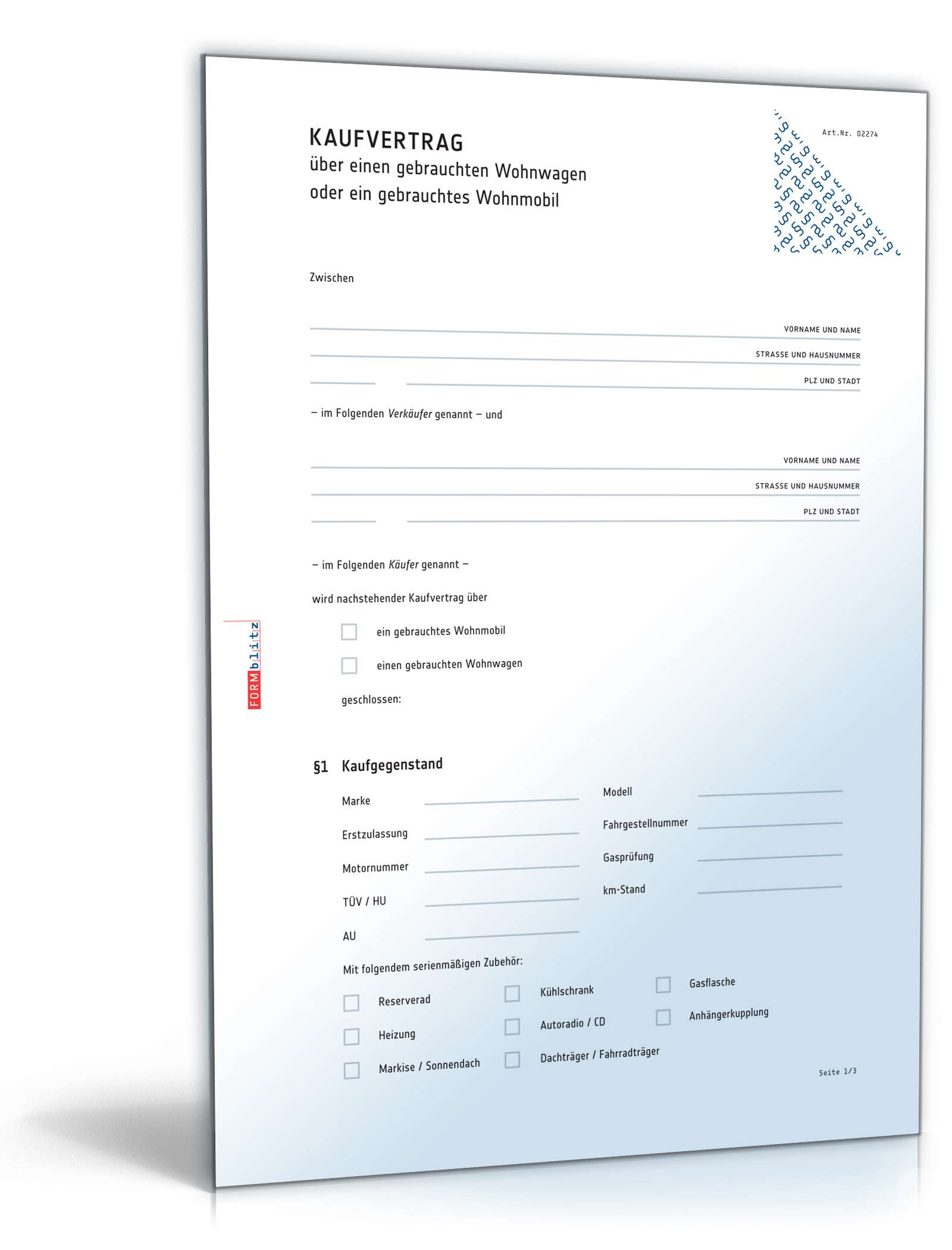 Kaufvertrag Wohnwagen: Rechtssicheres Muster zum Download