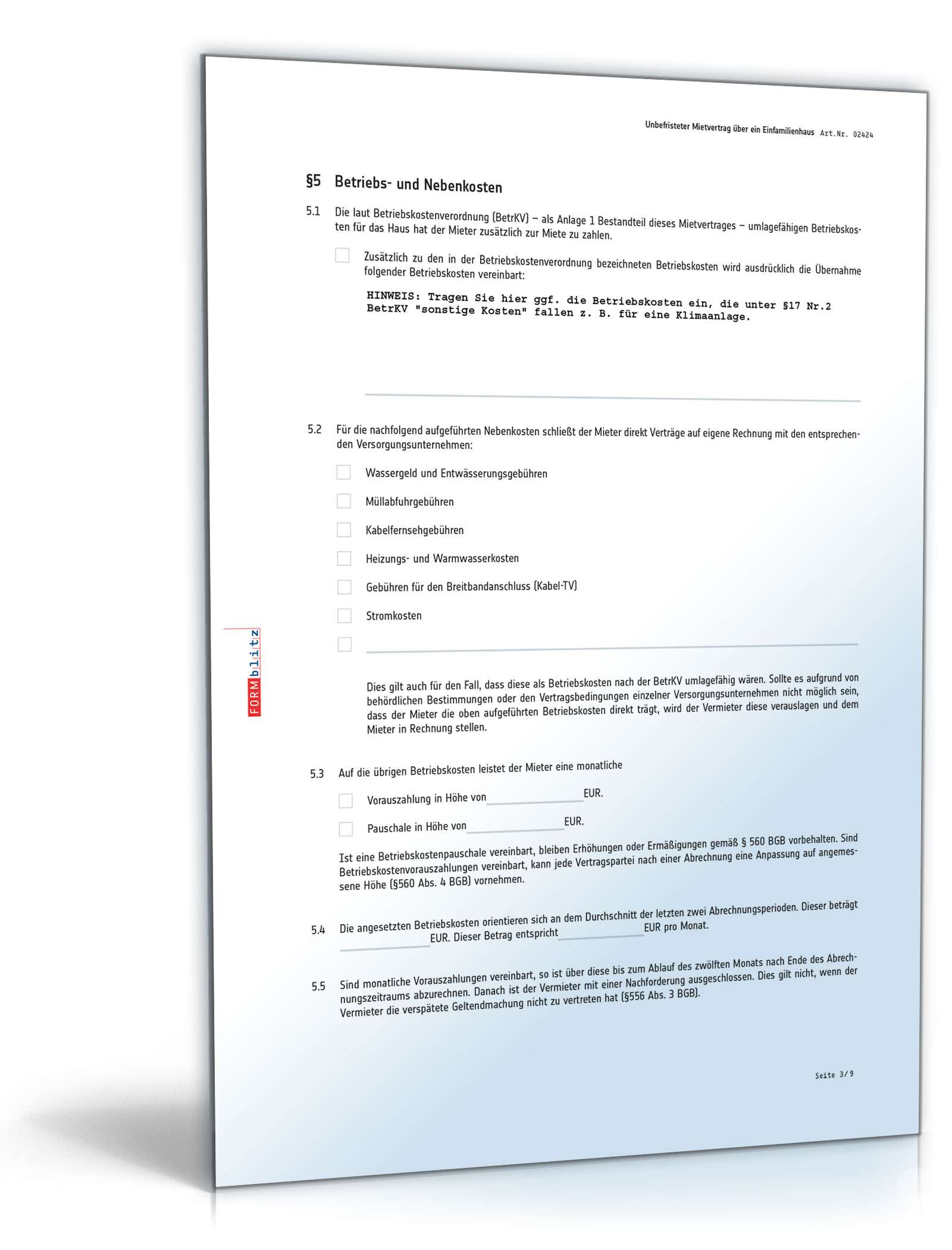 Mietvertrag Einfamilienhaus Muster als PDF & DOC downloaden