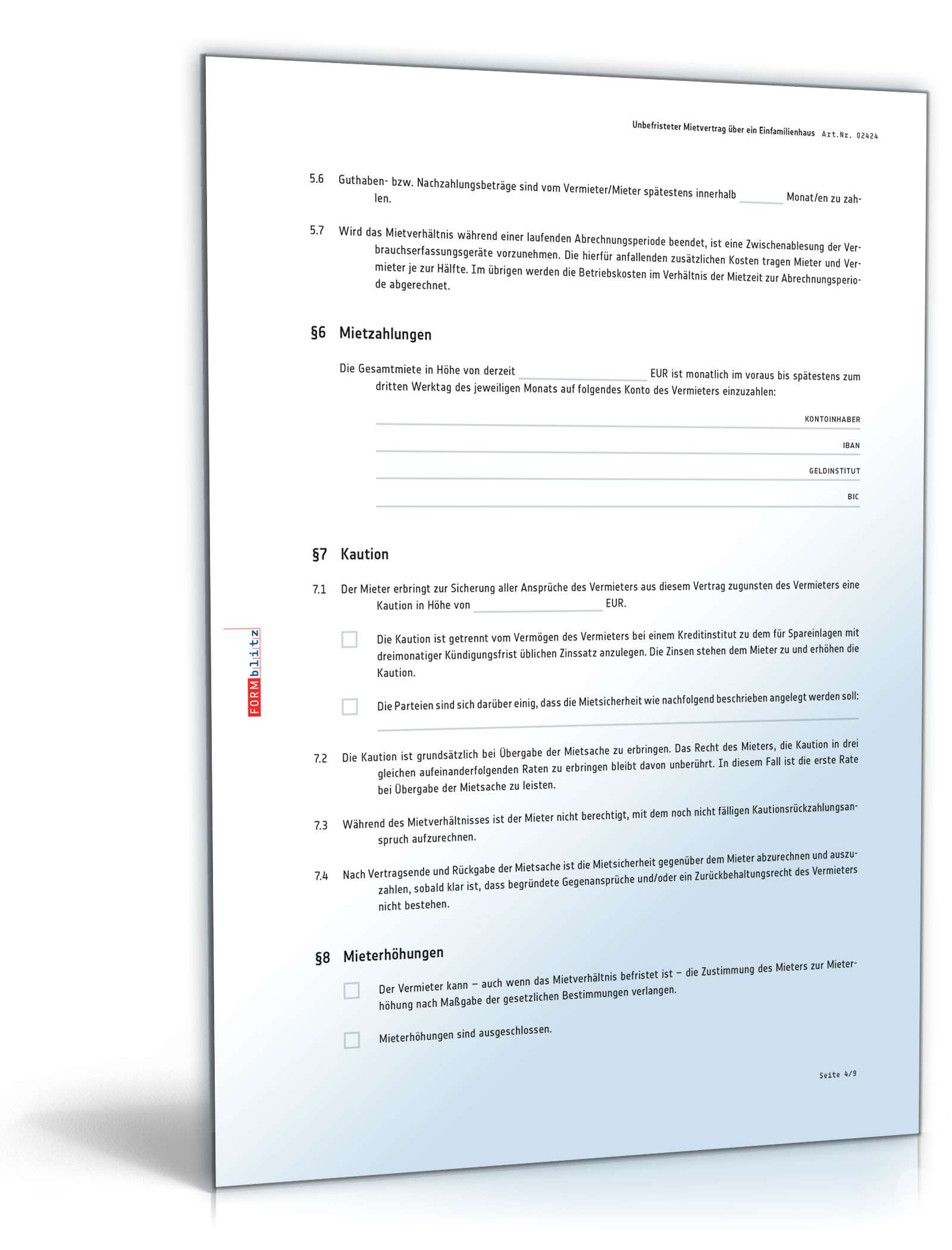 Mietvertrag Einfamilienhaus: Muster als PDF & DOC downloaden