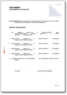 Testament muster alleinerbe