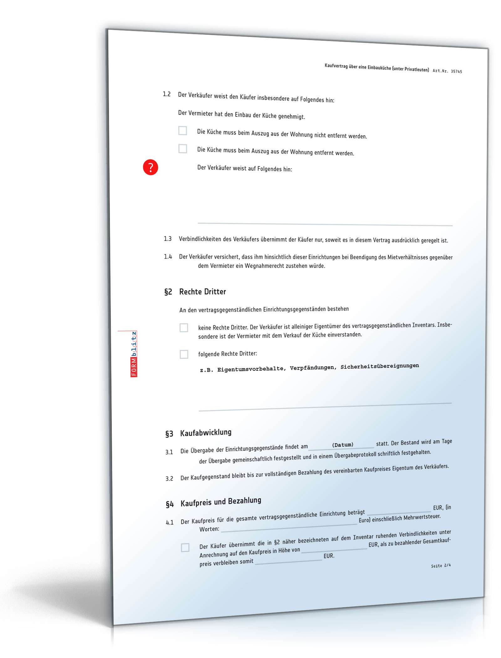 Kaufvertrag Küche | Rechtssicheres Muster zum Download