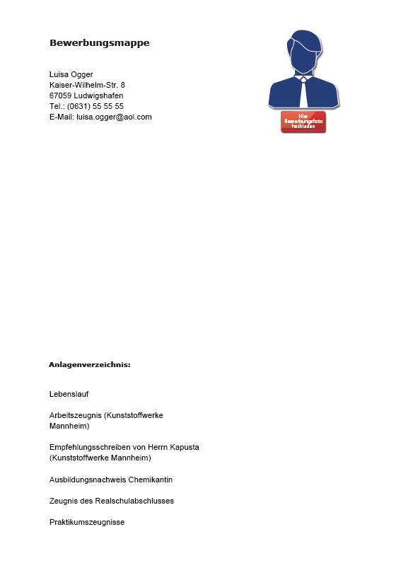 Bewerbung und Lebenslauf (Chemikant) - Muster-Vorlagen zum Download
