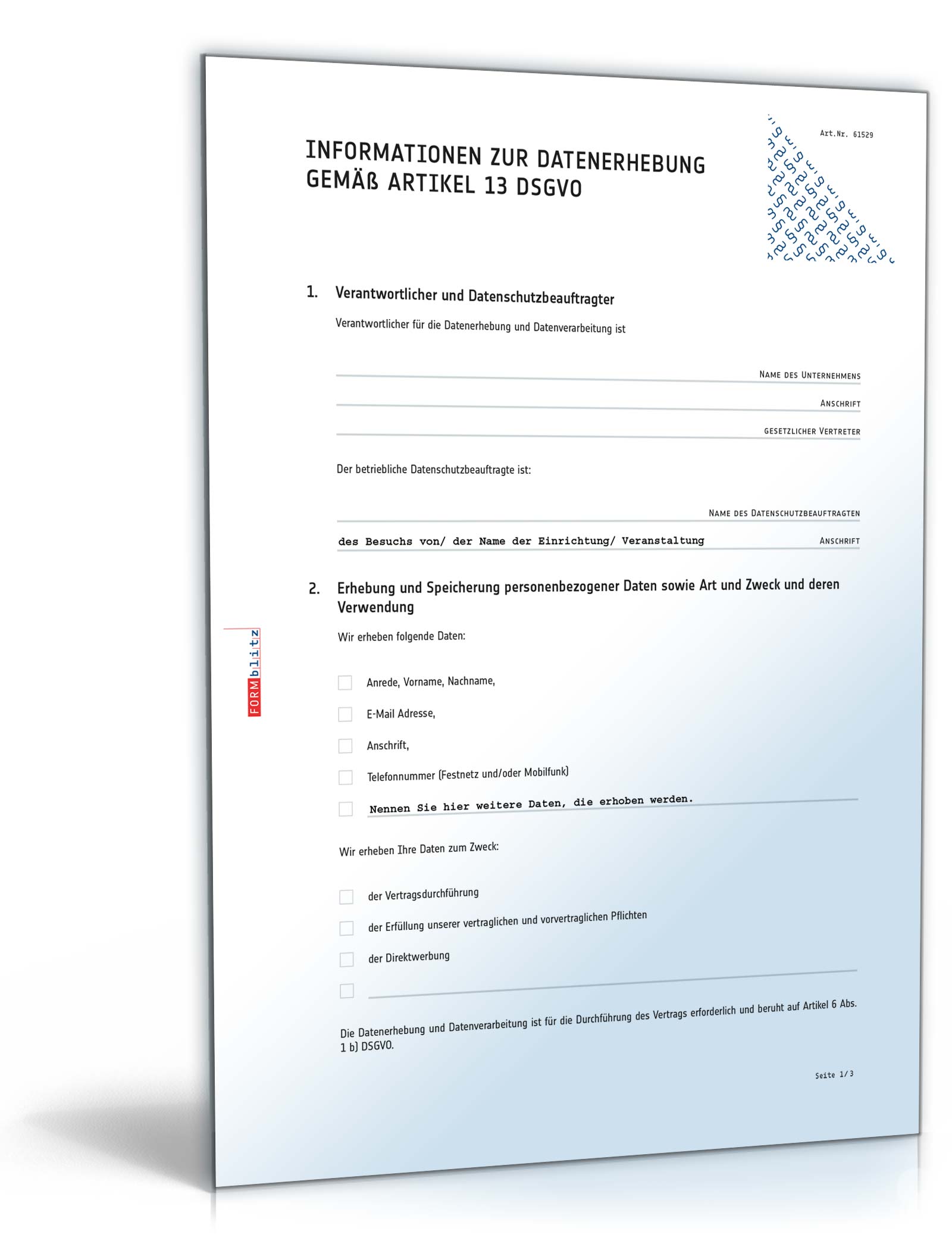 Einwilligungserklärung Datenschutzerklärung Vorlage Download
