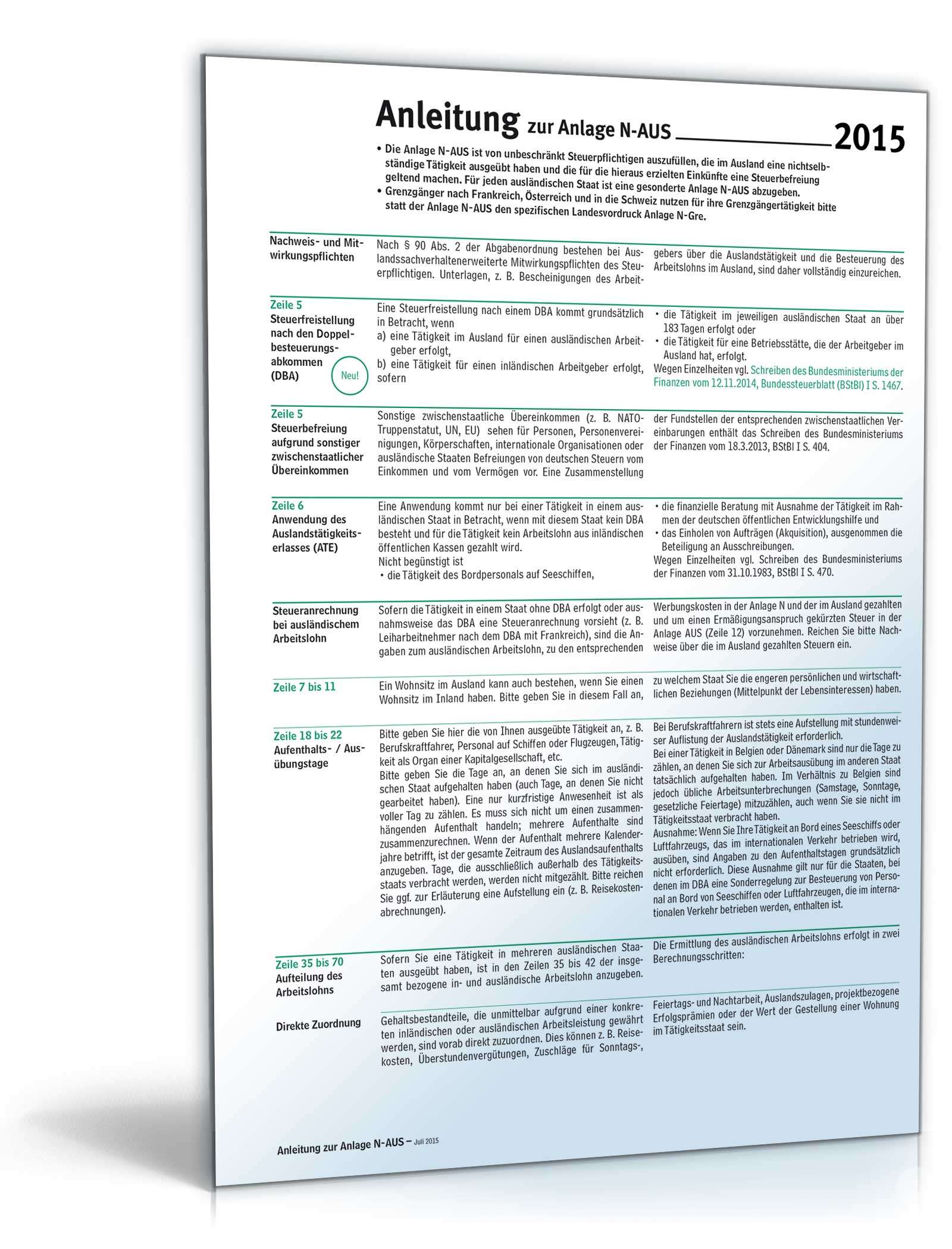 Hauptbild des Produkts: Anleitung Anlage N AUS 2015