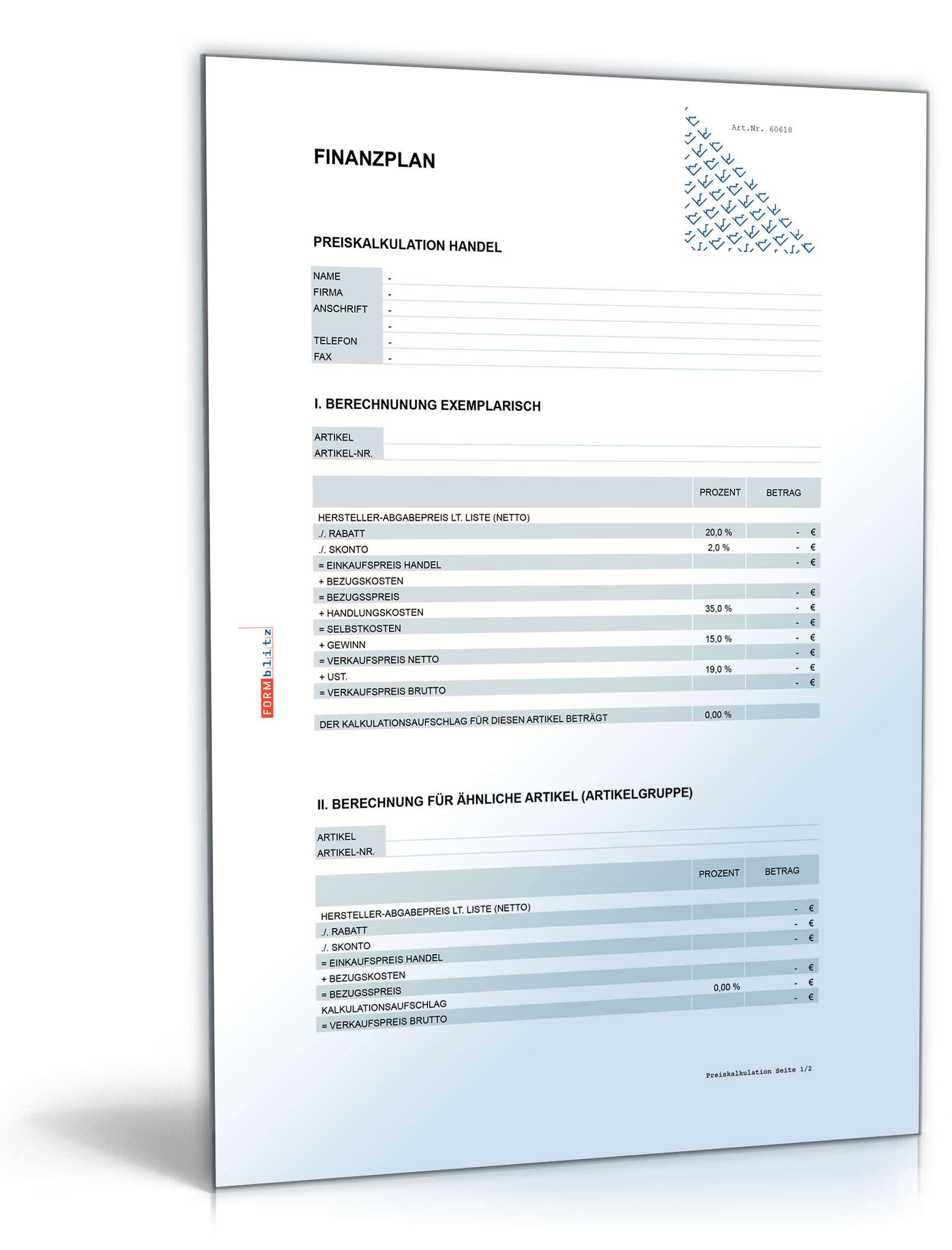 Hauptbild des Produkts: Finanzplan