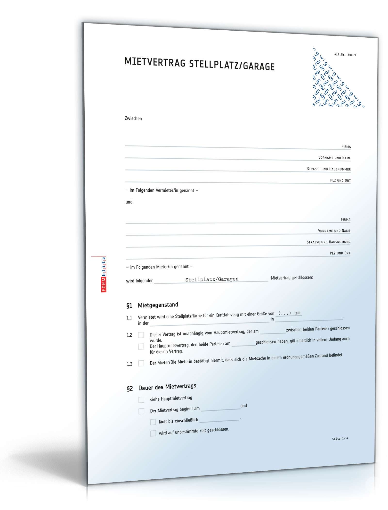 Mietvertrag Stellplatz: Rechtssicheres Muster zum Download