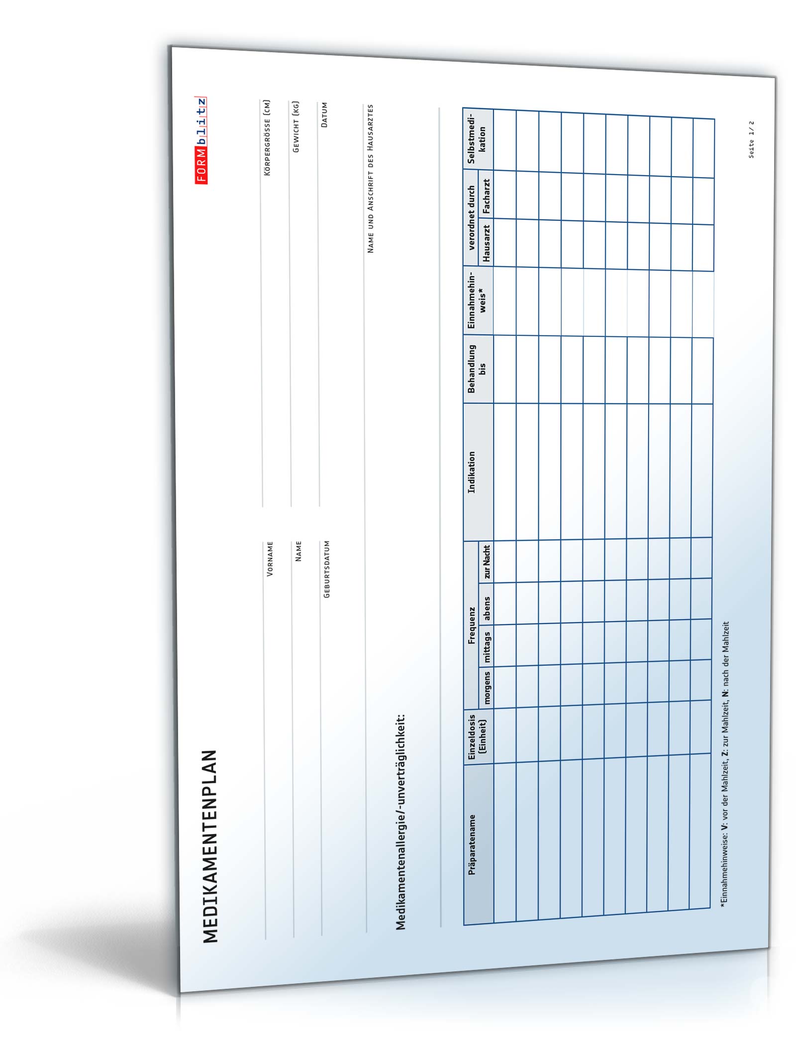 Hauptbild des Produkts: Medikamentenplan