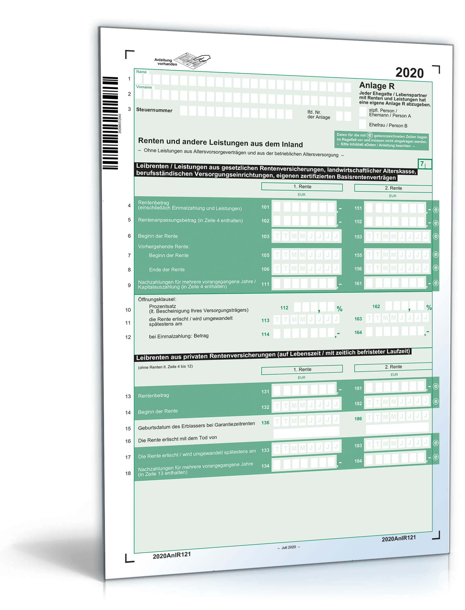 Hauptbild des Produkts: Anlage R 2020