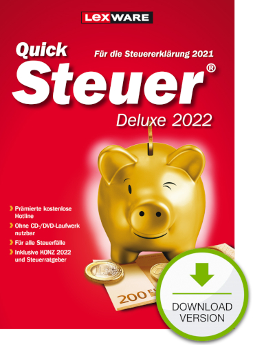 Hauptbild des Produkts: QuickSteuer Deluxe 2022 (für Steuerjahr 2021)