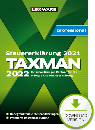 Hauptbild des Produkts: TAXMAN professional 2022 - 3-Platz-Lizenz