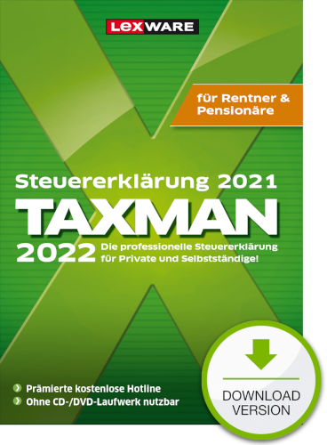 Hauptbild des Produkts: TAXMAN 2022 für Rentner und Pensionäre für Steuerjahr 2021