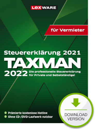Hauptbild des Produkts: TAXMAN 2022 für Vermieter für Steuerjahr 2021