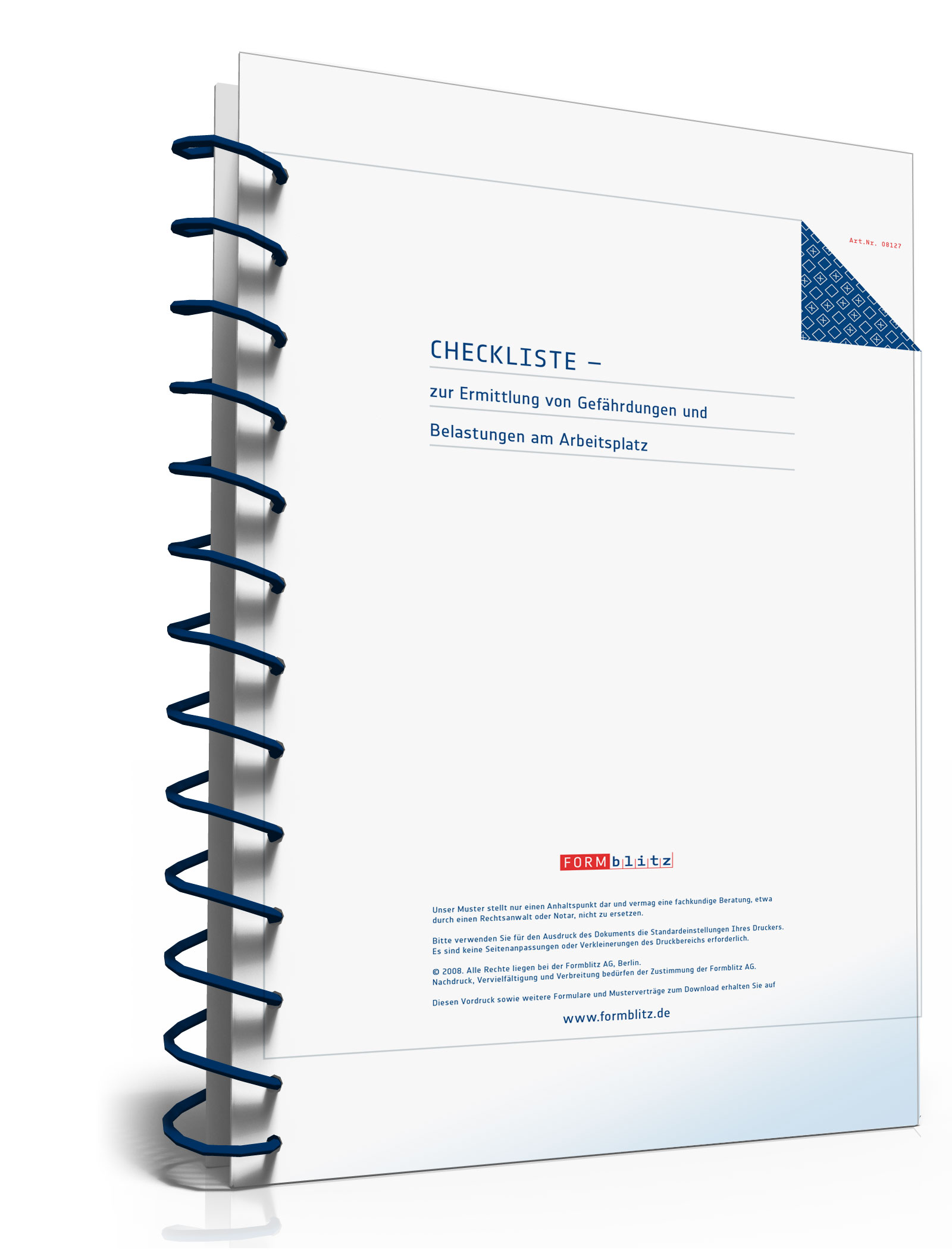 Hauptbild des Produkts: Checkliste Gefährdungen/Belastungen Arbeitsplatz