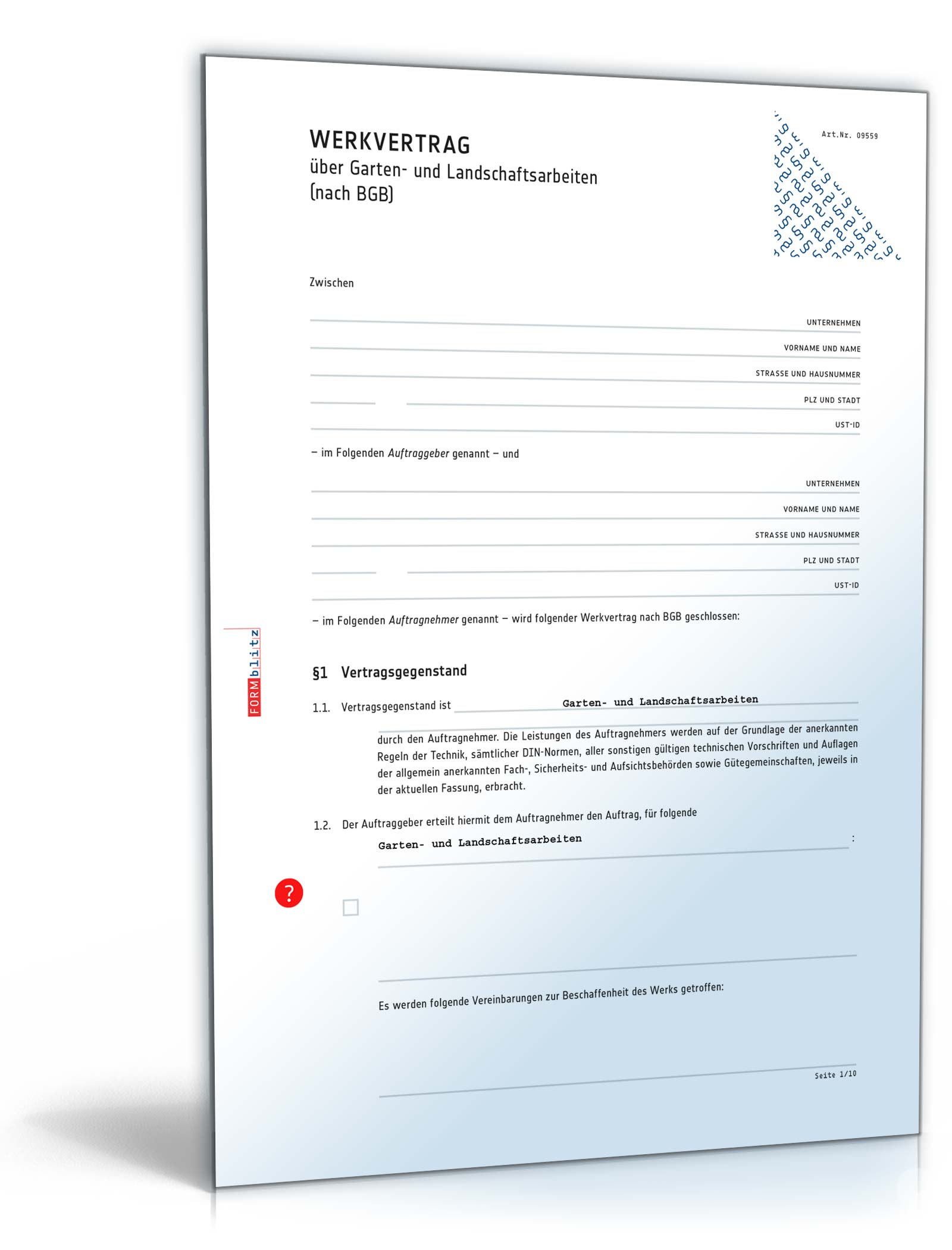 Werkvertrag Garten Und Landschaftsarbeiten Muster Zum Download