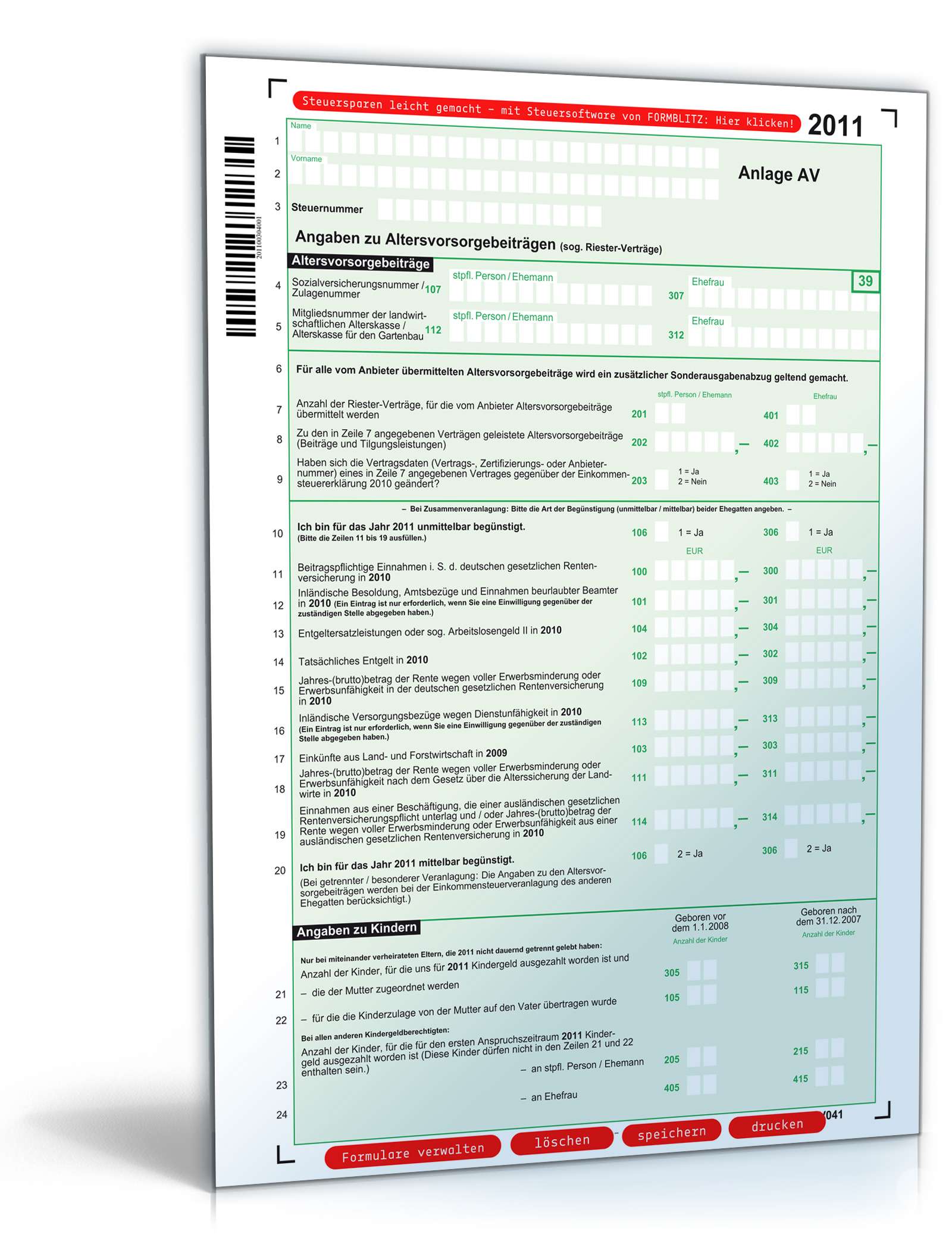 Hauptbild des Produkts: Anlage AV 2011