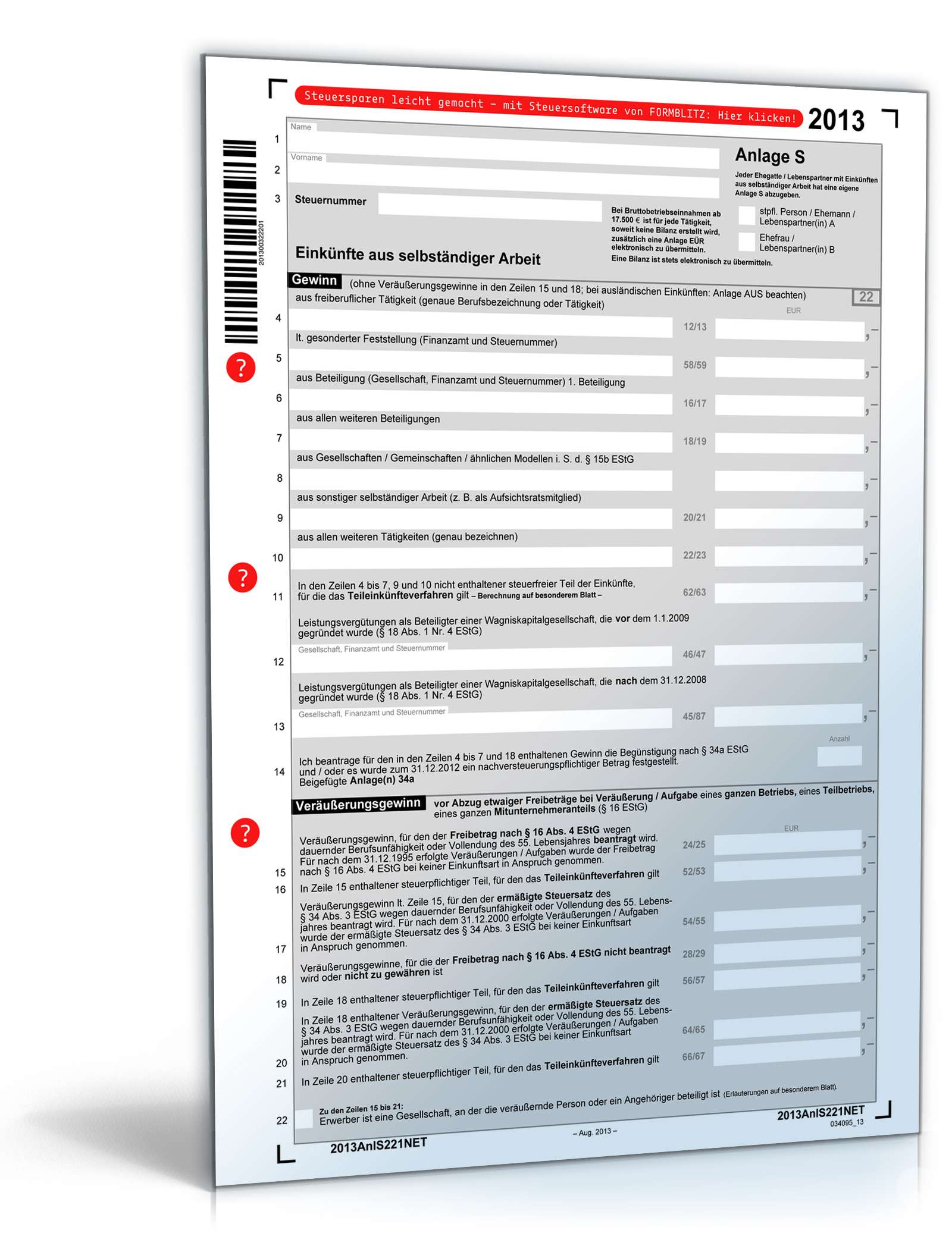 Anlage S 13 Formular Zum Download