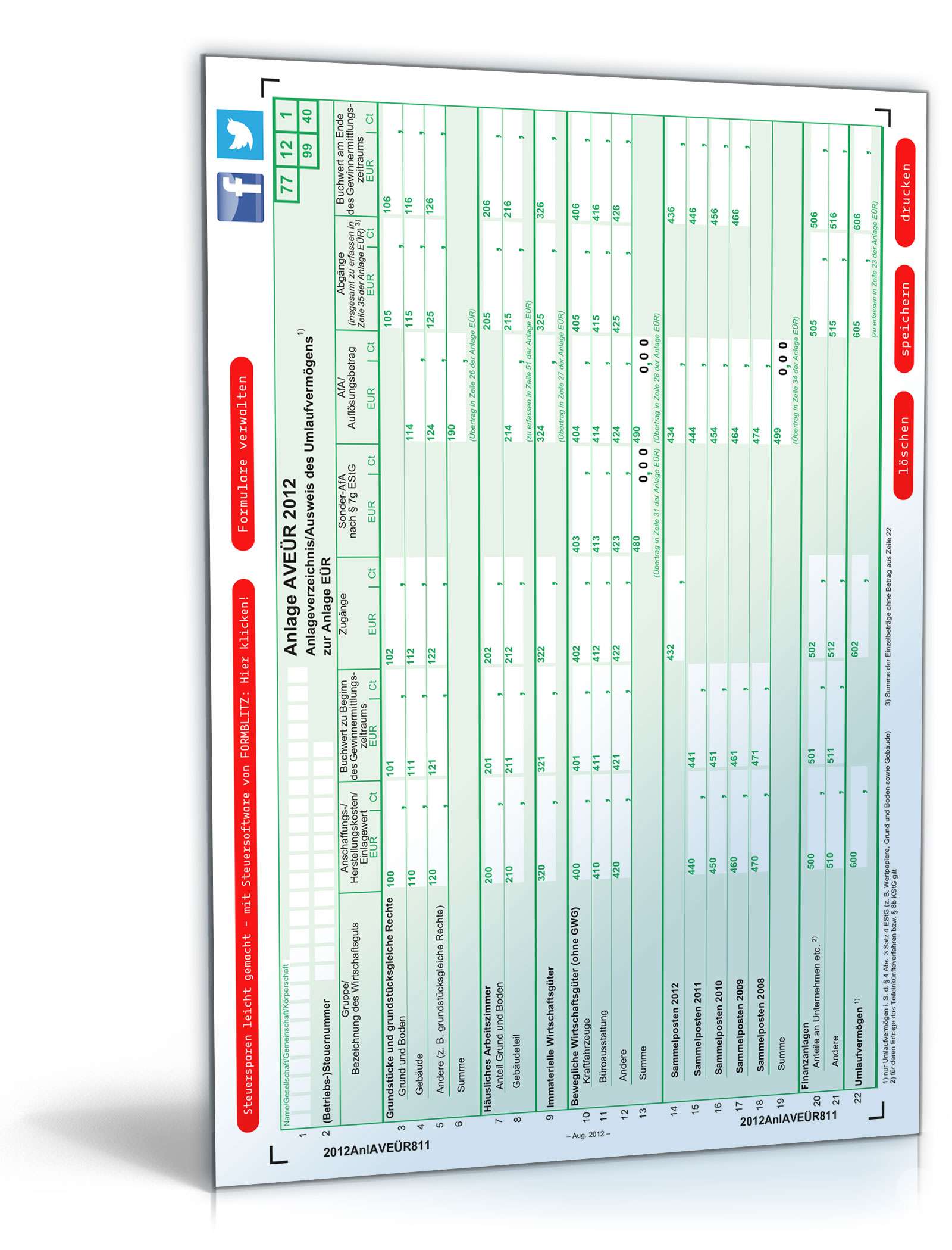 Hauptbild des Produkts: Anlage AVEÜR 2012