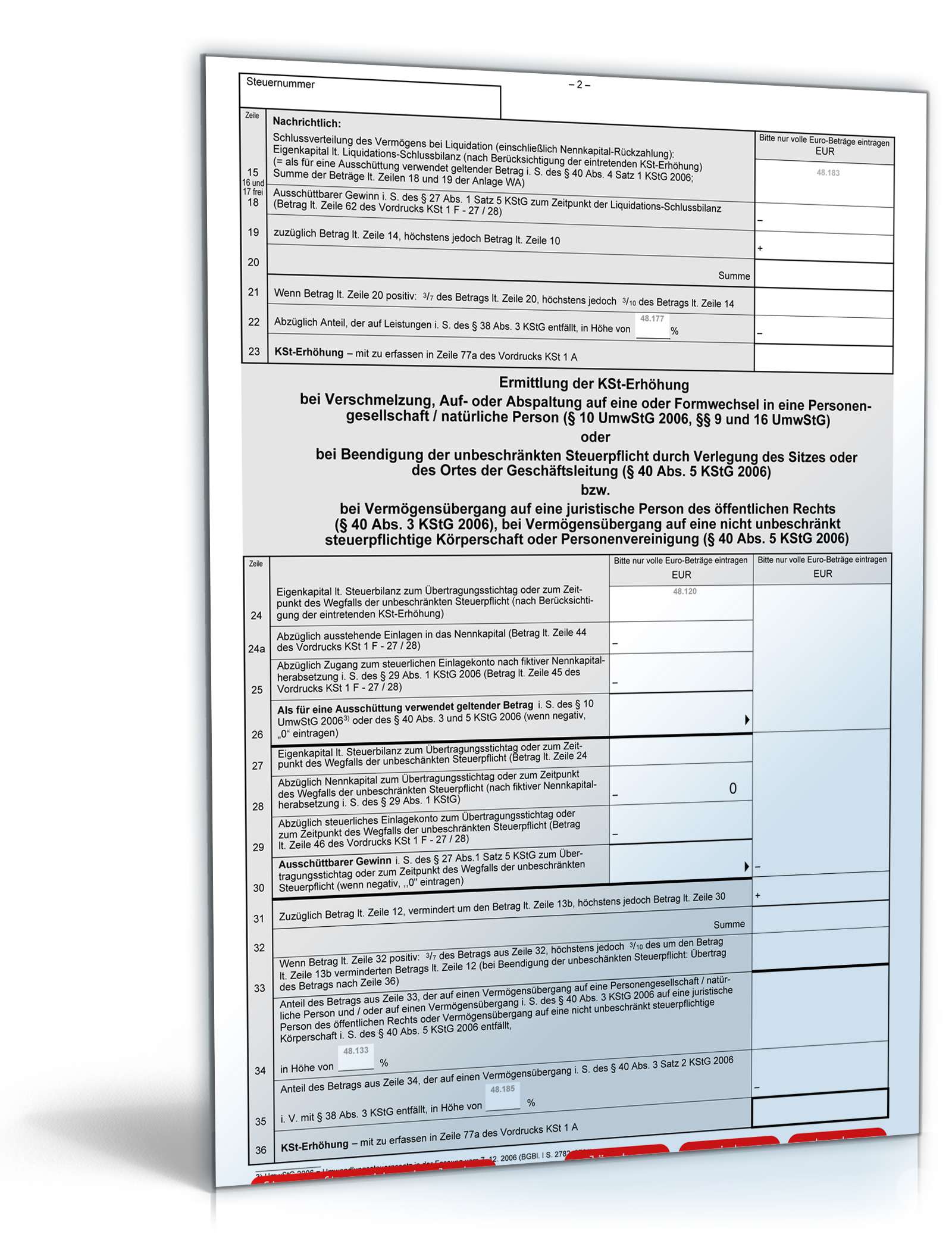 Formular Ermittlung des fortgeschriebenen Endbetrags 2010 ...