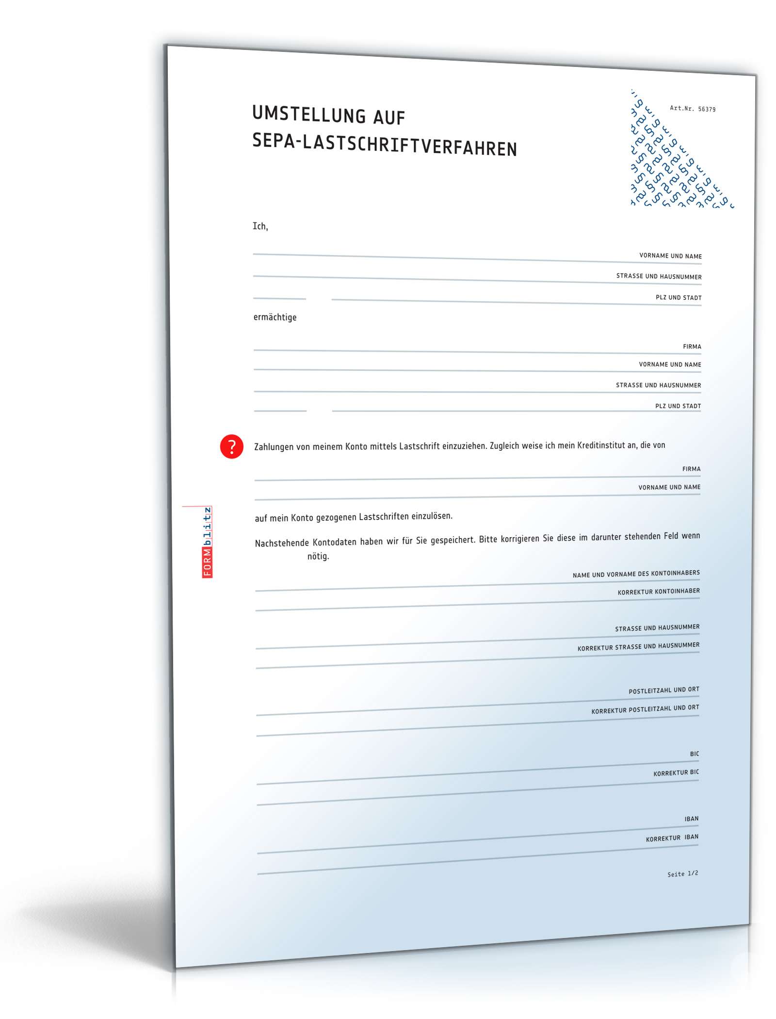Hauptbild des Produkts: Umstellung auf SEPA-Lastschriftverfahren