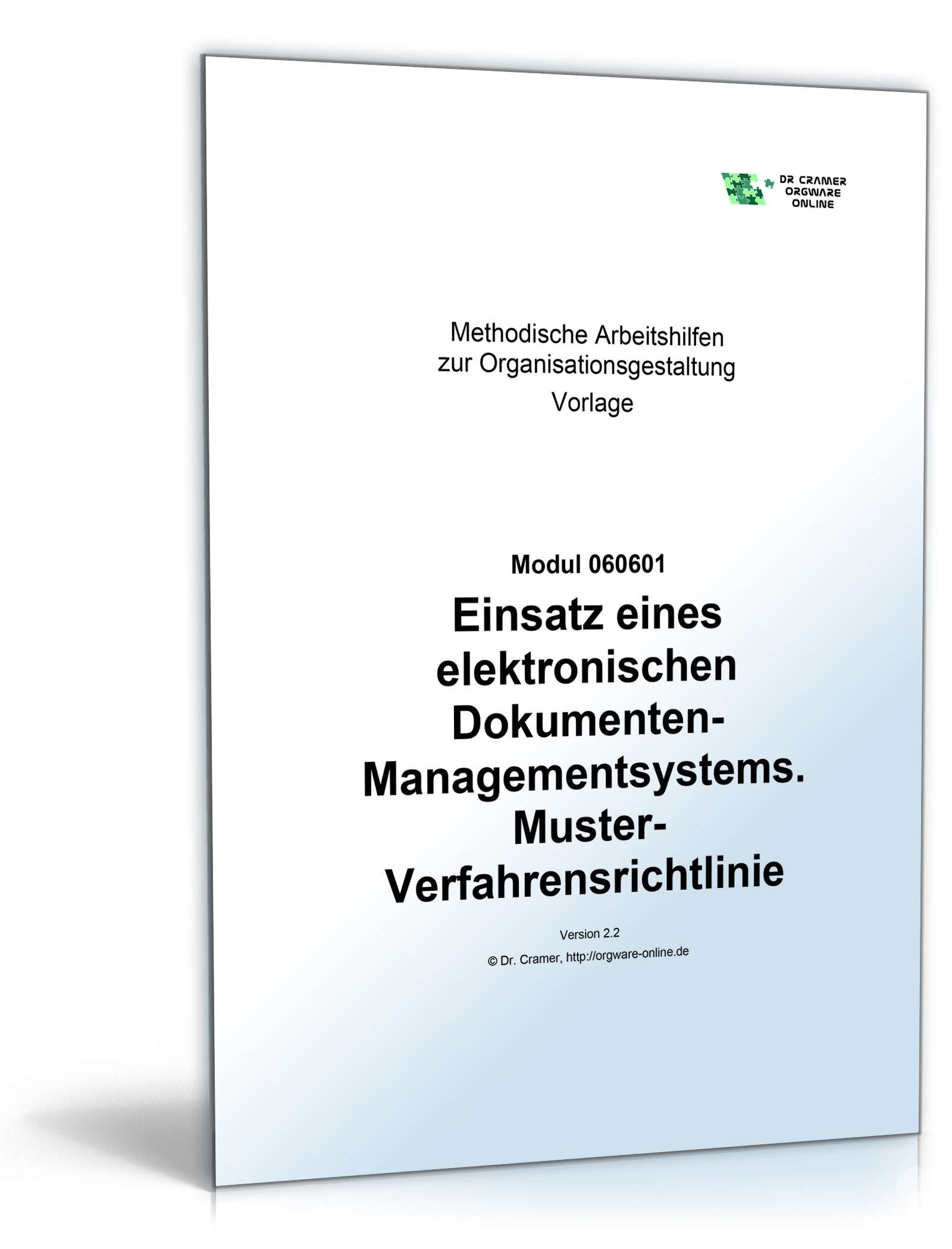 Hauptbild des Produkts: Verfahrensrichtlinie zum Einsatz eines elektronischen Dokumenten-Management-Systems
