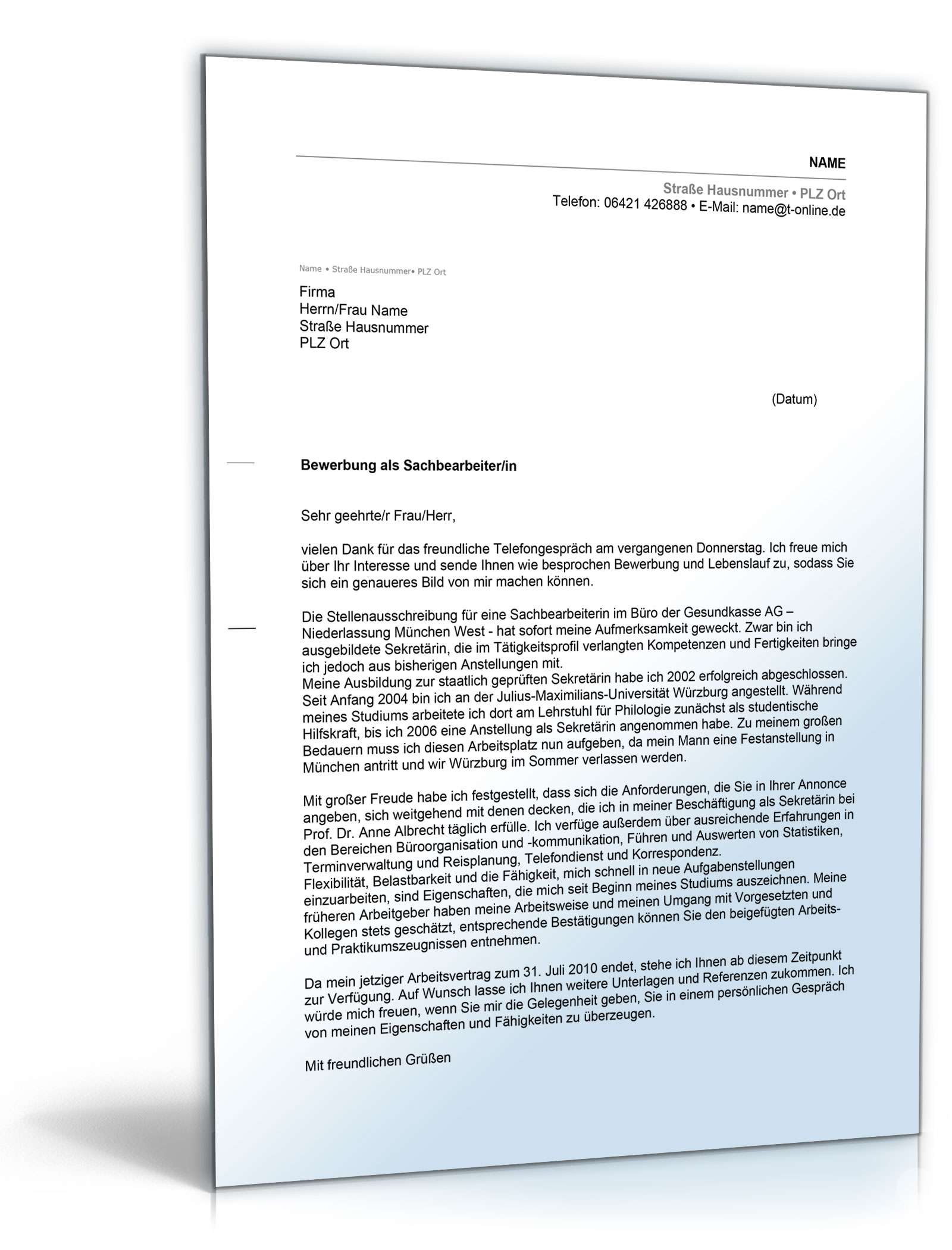 Anschreiben Bewerbung Beruflicher Quereinstieg Muster Zum Download