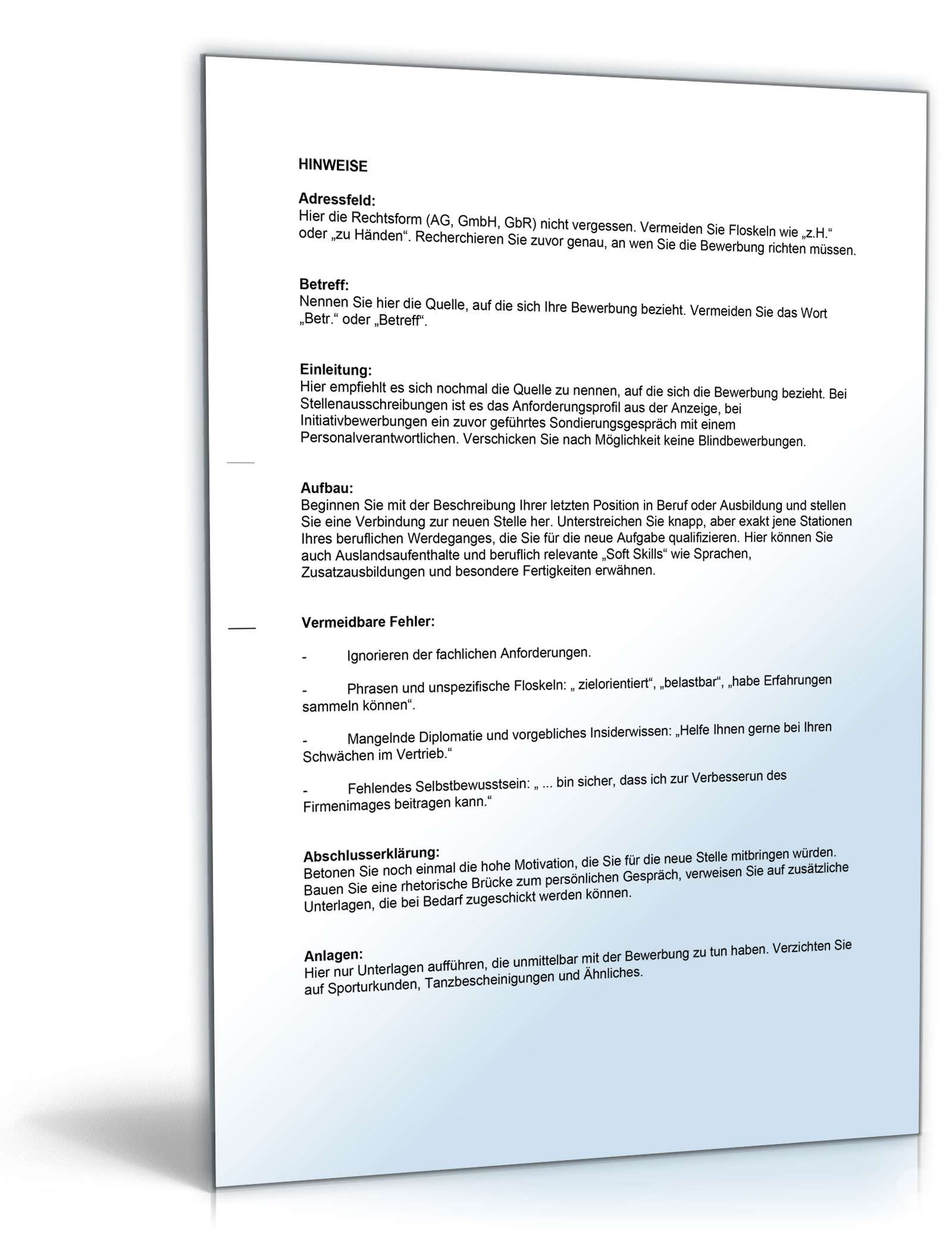 Anschreiben Bewerbung Lehrer/Lehrerin Muster zum Download