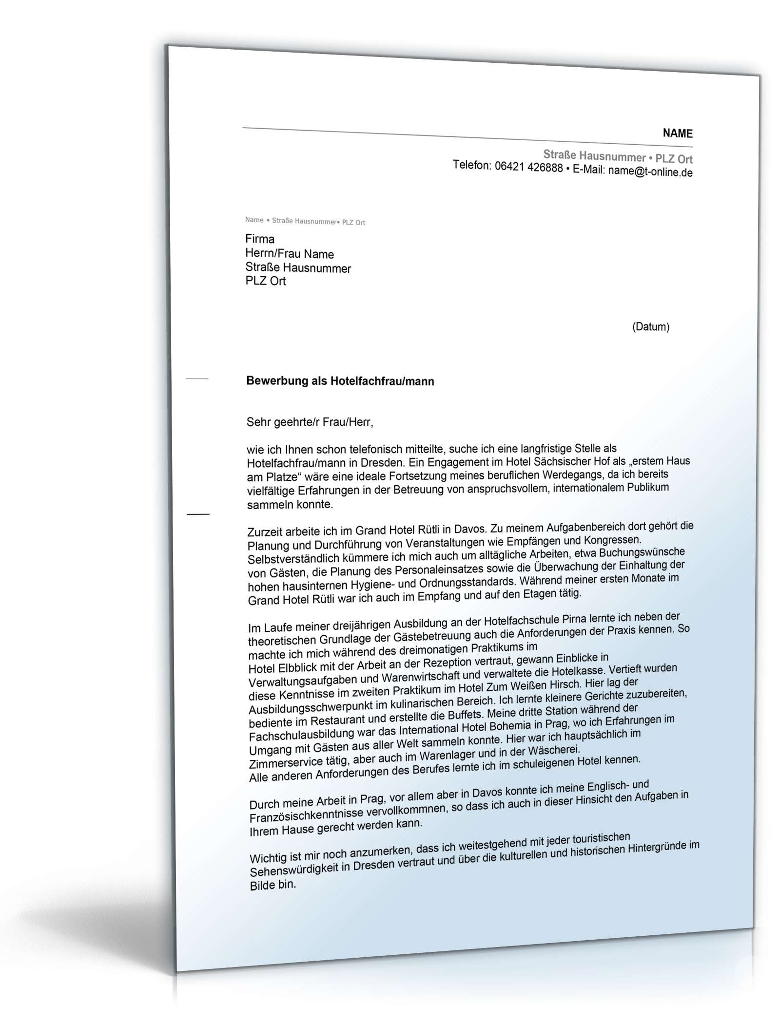 Anschreiben Bewerbung Fachschulabschluss | Muster zum Download