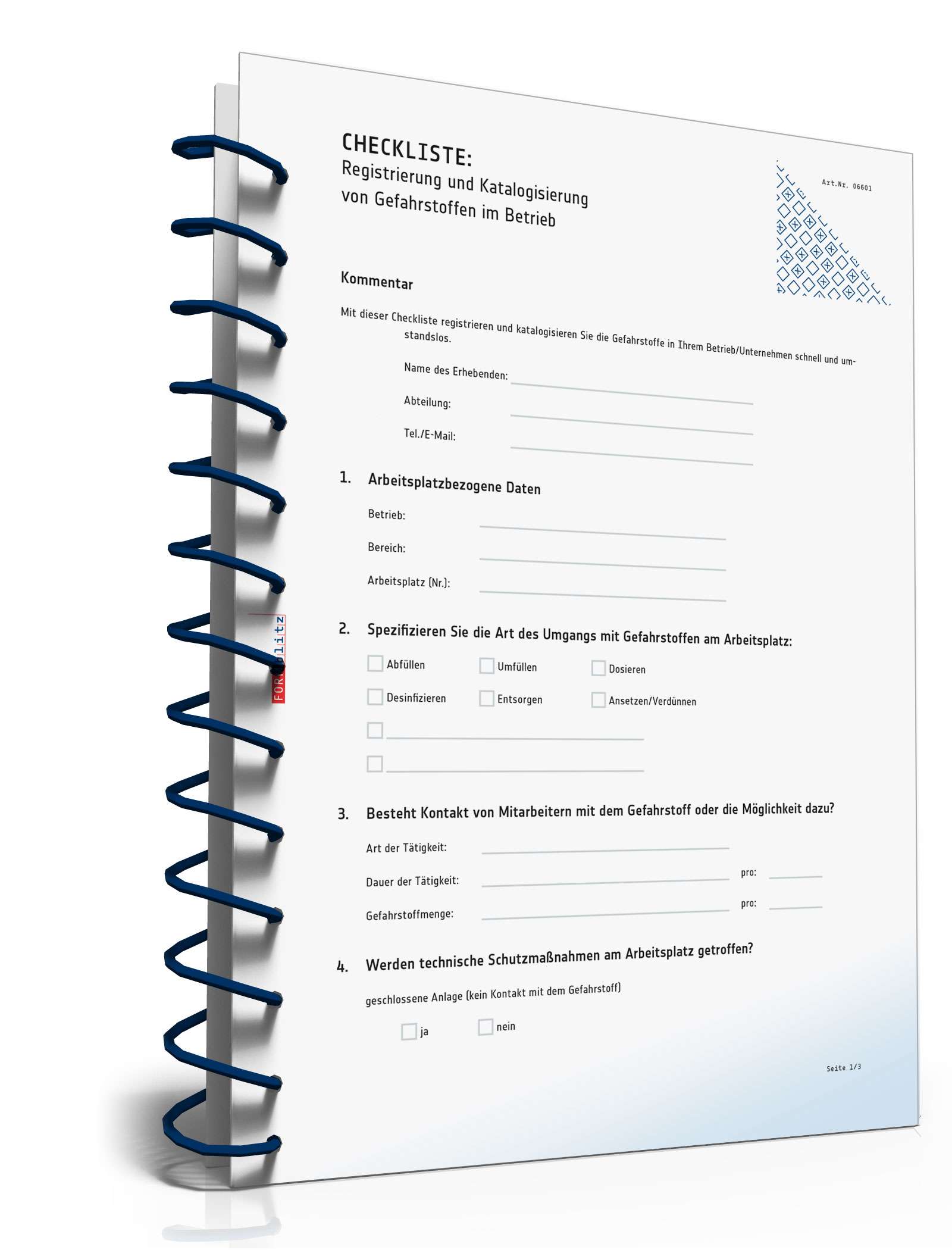 Hauptbild des Produkts: Checkliste Registrierung/Katalogisierung Gefahrstoffe
