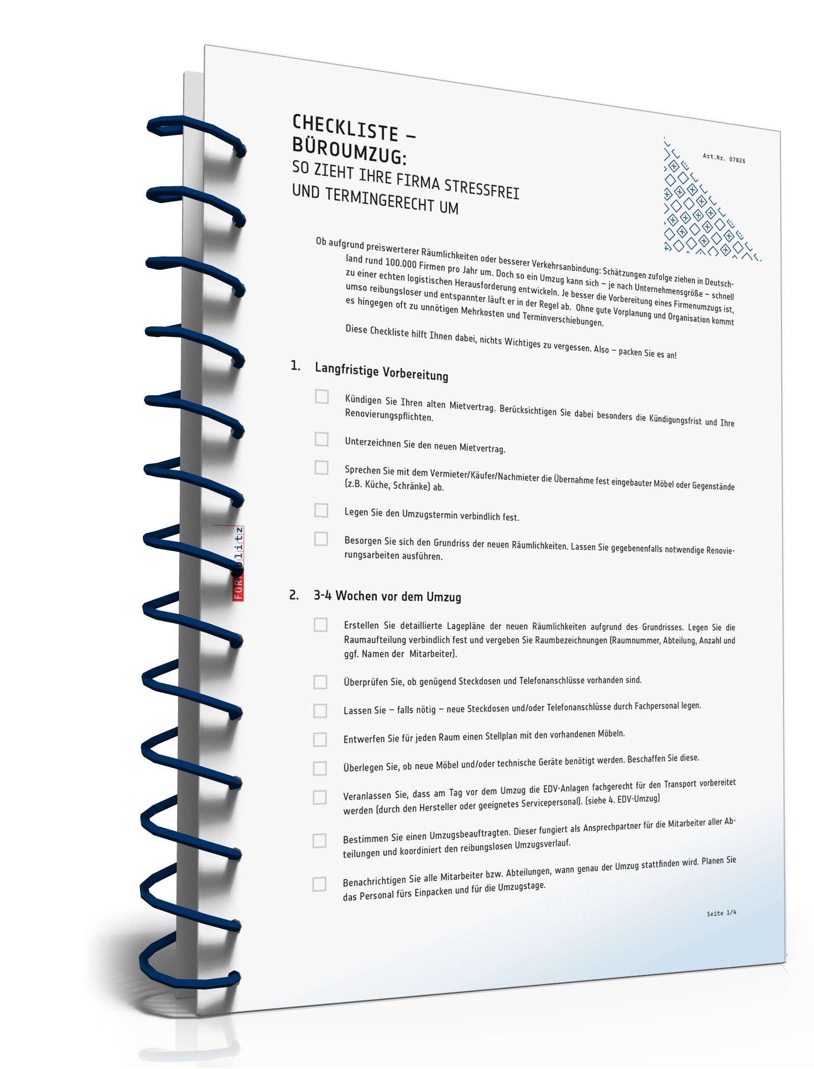 Hauptbild des Produkts: Checkliste Büroumzug 