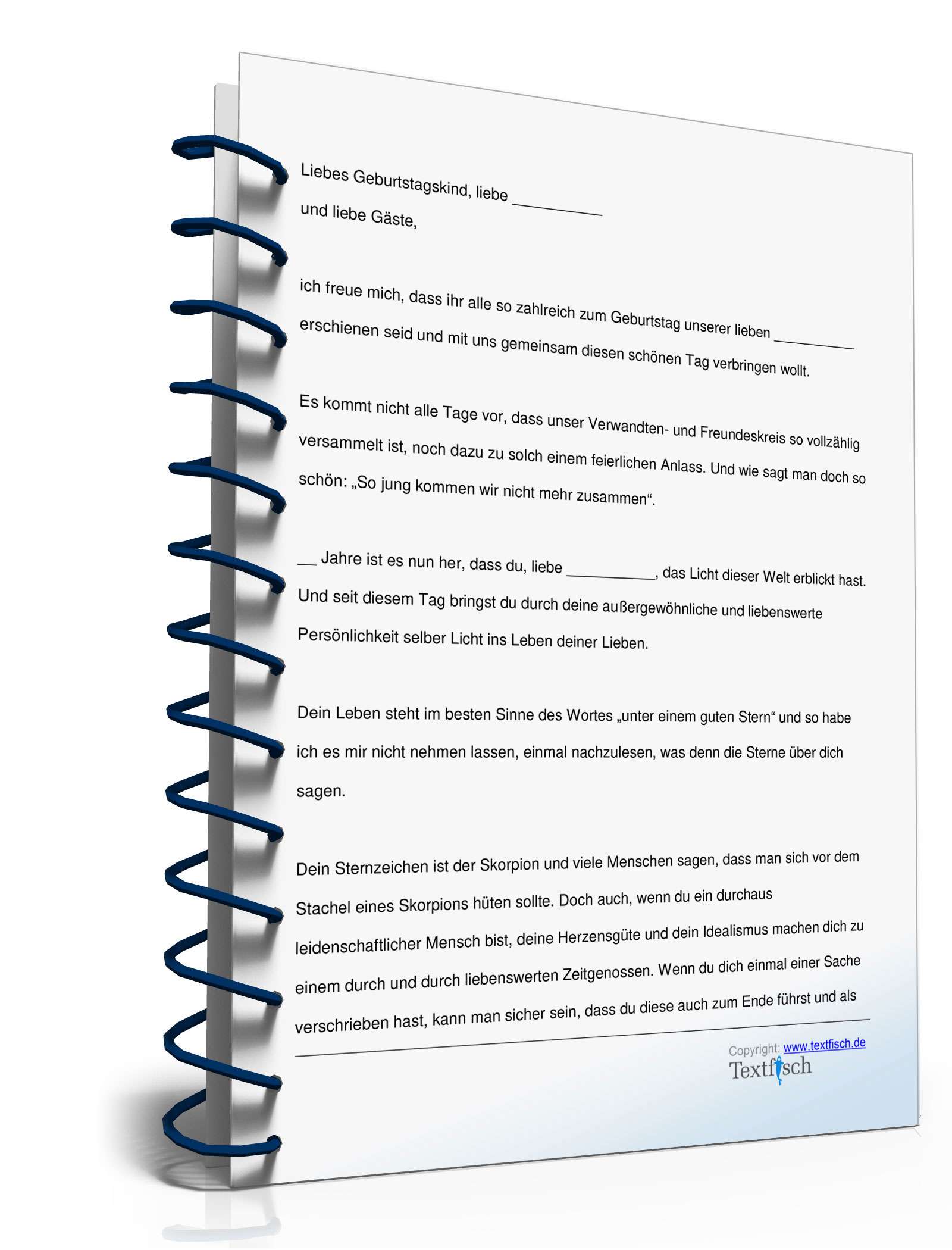 Geburtstagsrede Skorpion Weiblich Vorlage Zum Download