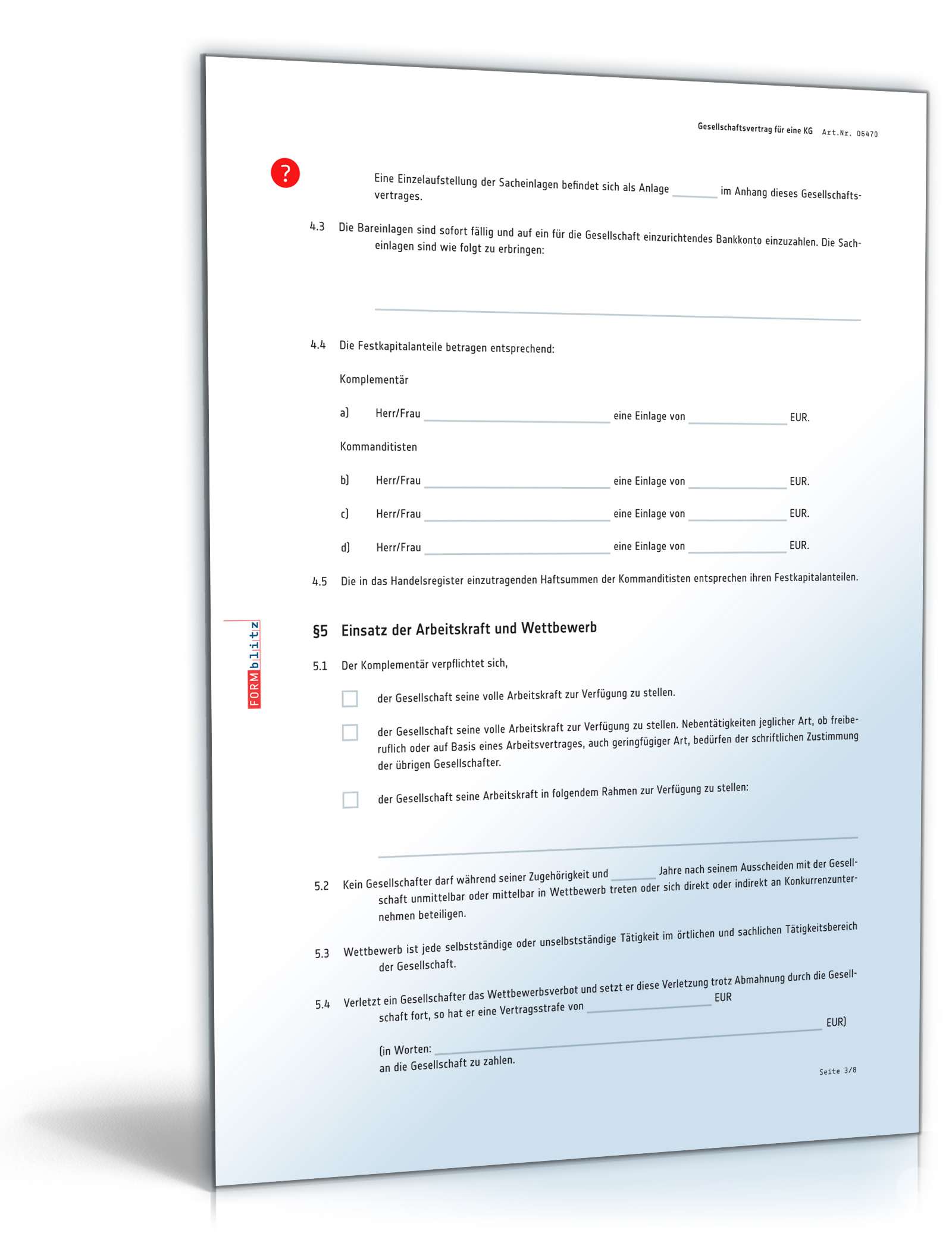 Gesellschaftsvertrag Kommanditgesellschaft Muster Zum Download