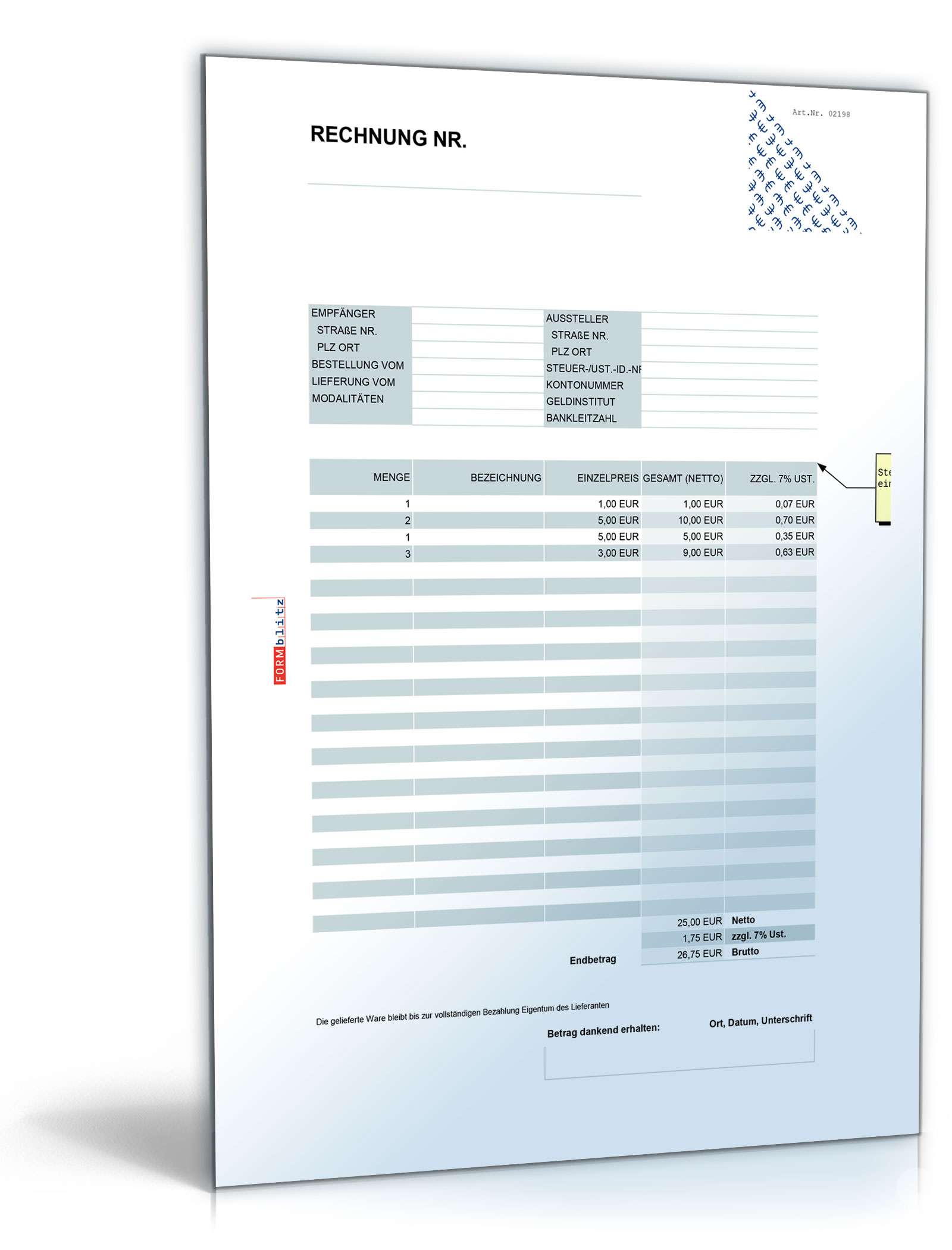 Hauptbild des Produkts: Rechnung netto