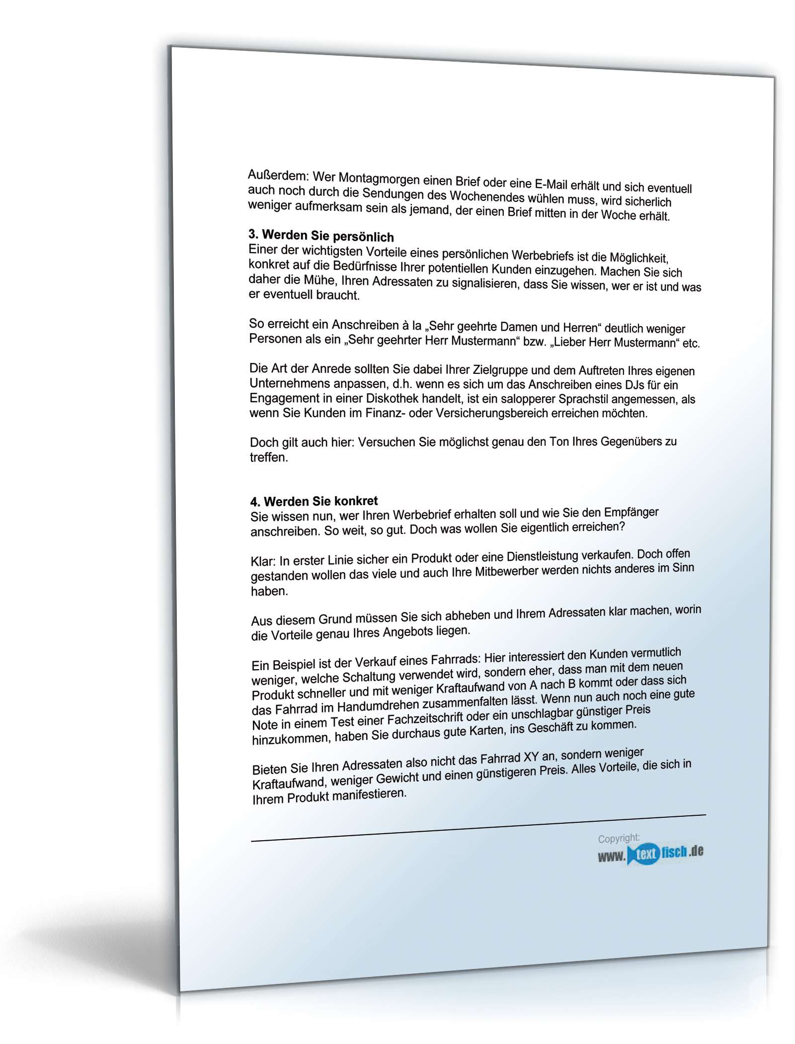 Werbebrief Designer Grafiker Muster Zum Download