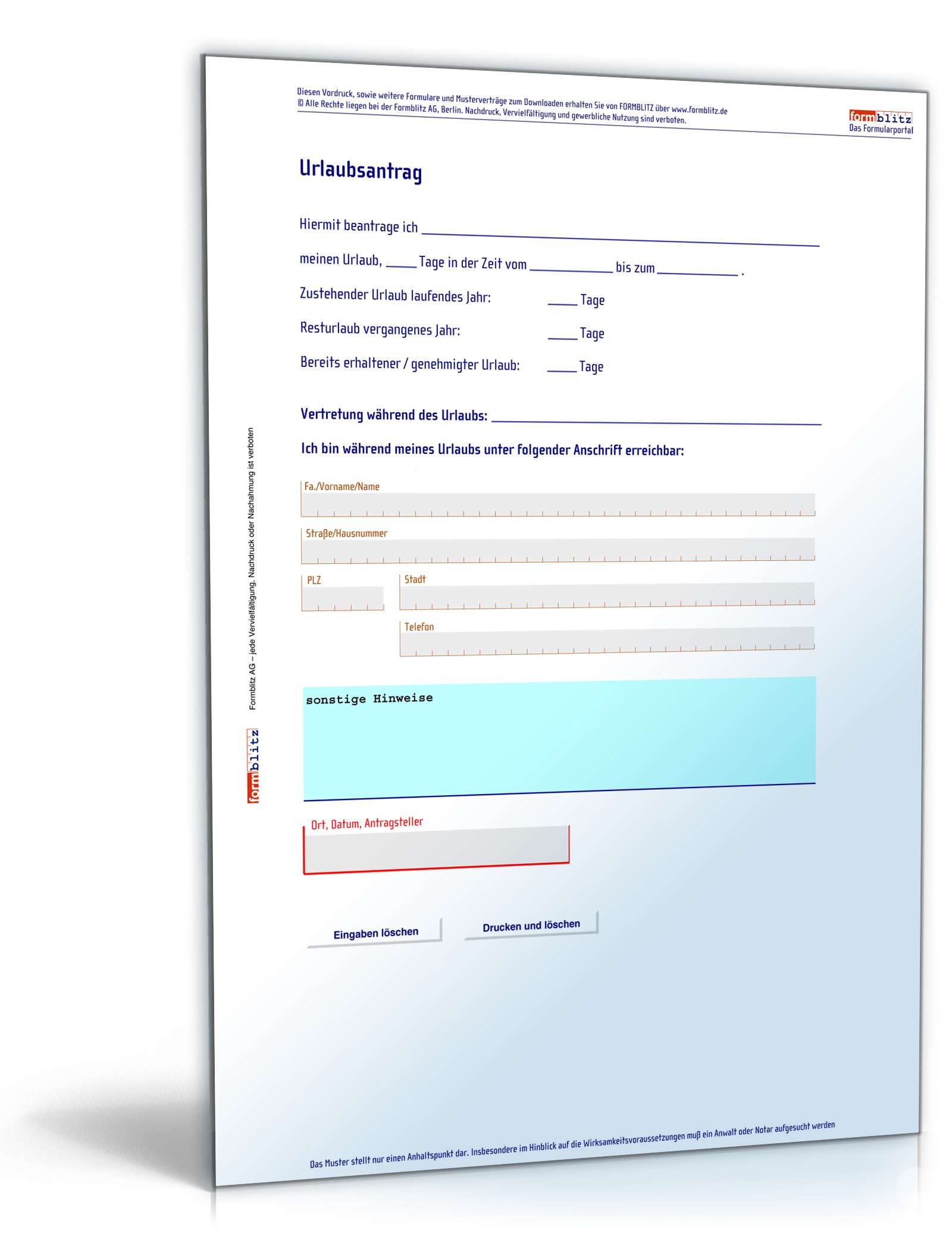 Urlaubsantrag | Formular zum Download