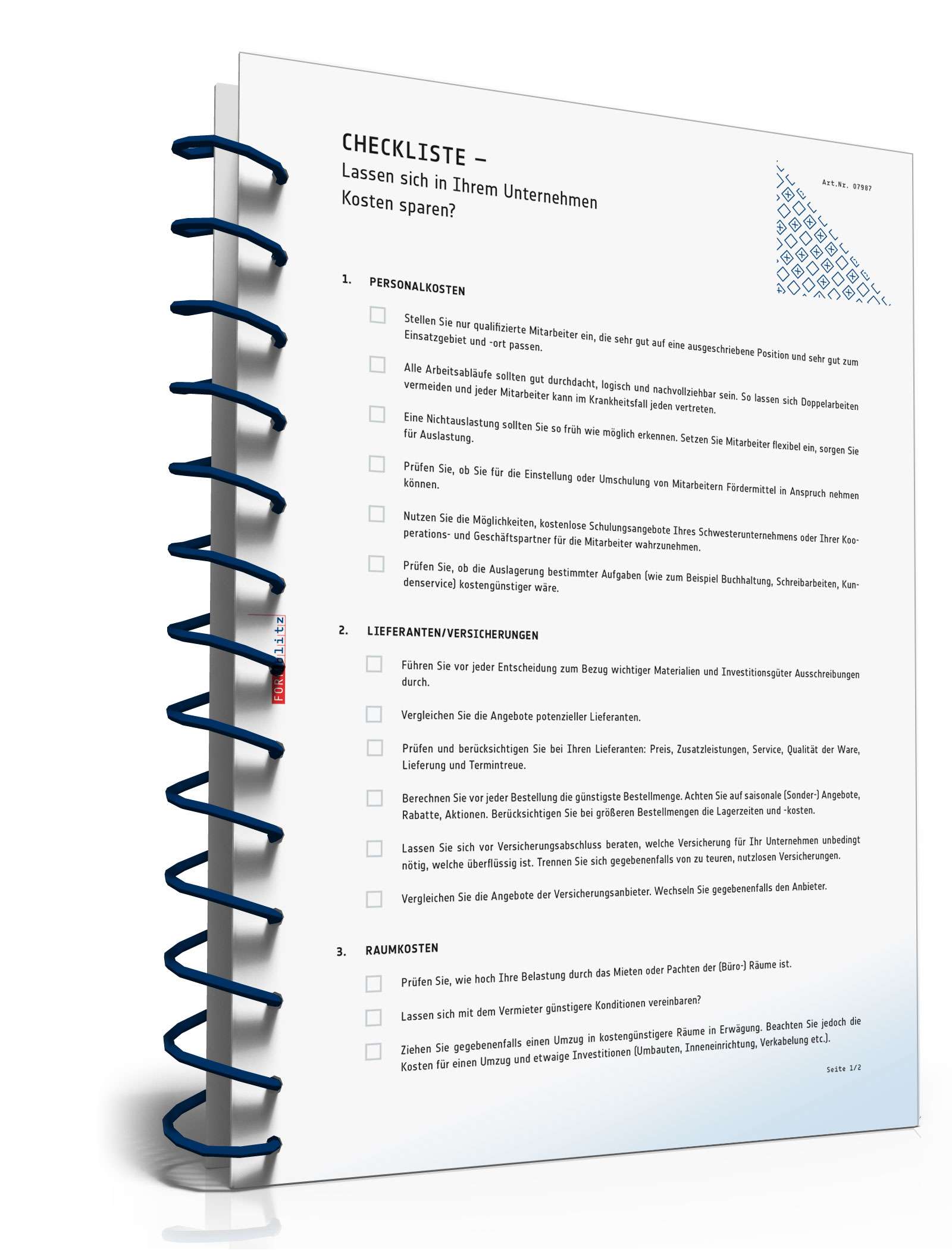 Checkliste Kosten Unternehmen  PDF