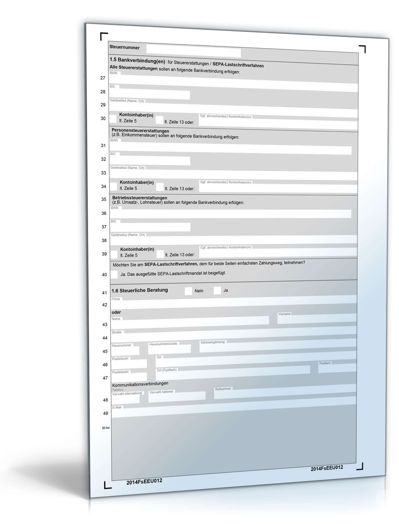 Fragebogen steuerliche Erfassung PDF. Seite: 2