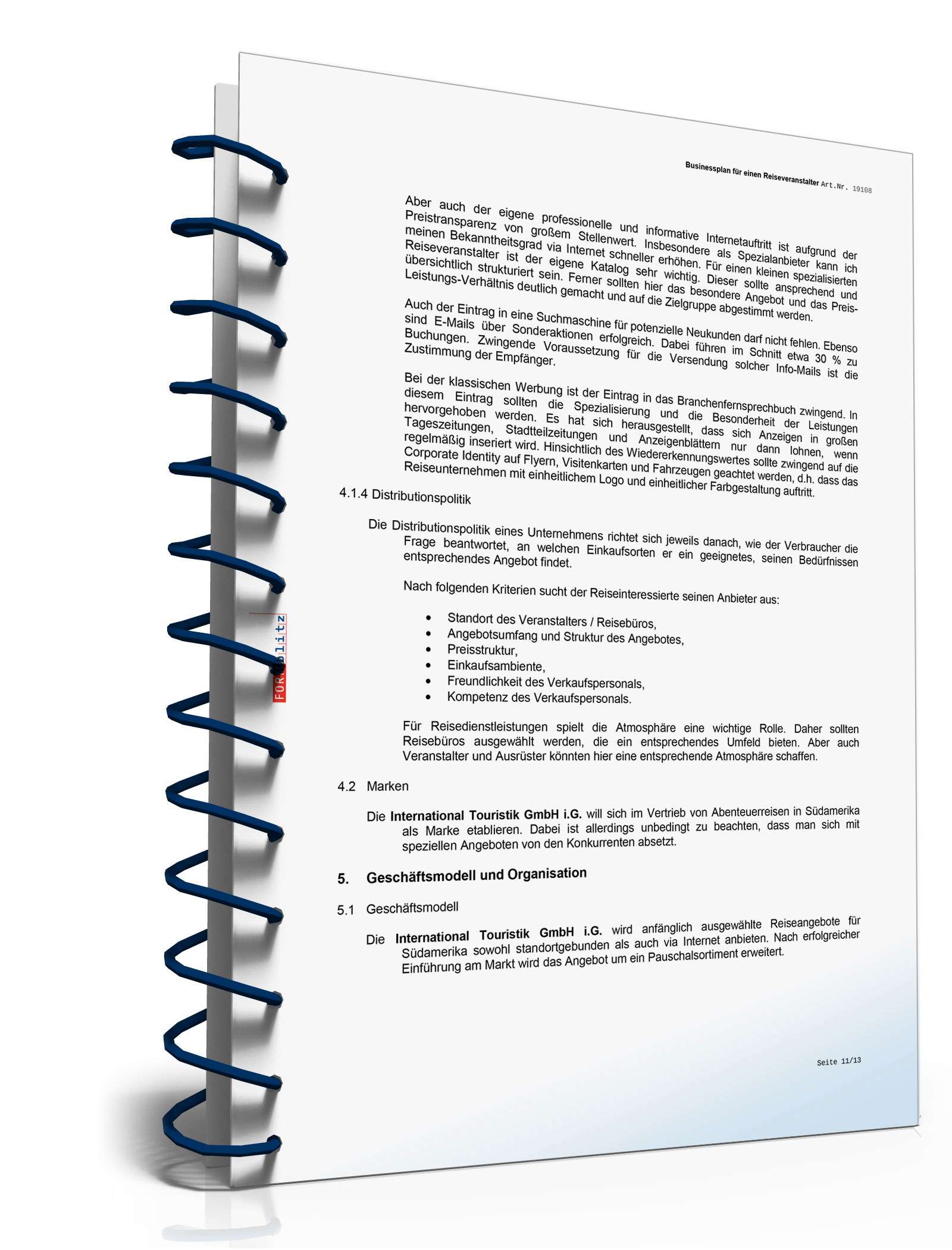 Businessplan Reiseveranstalter Excel. Seite: 14